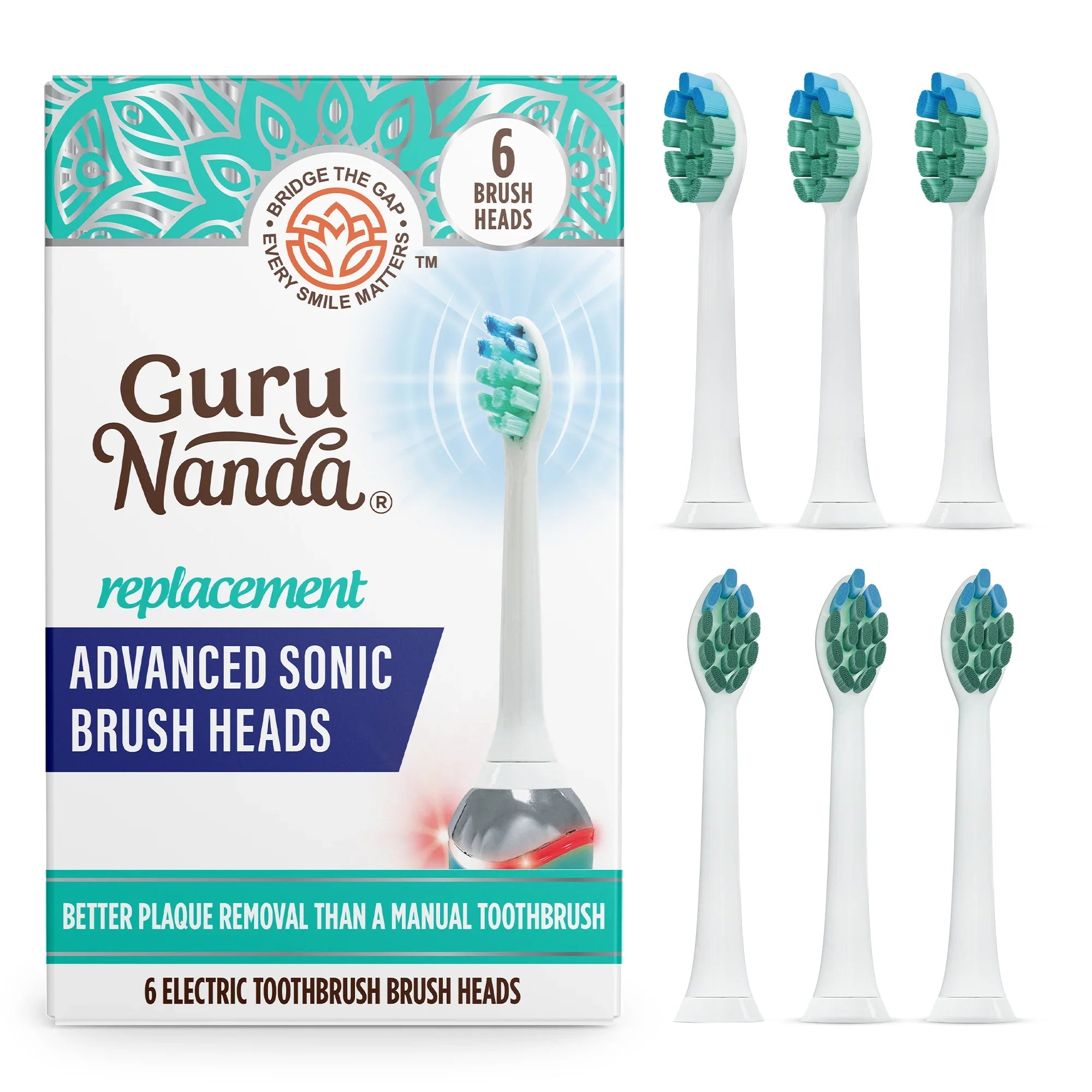 Advanced Replacement Brush Heads for Pressure Sensor Sonic Toothbrush - 6 Count