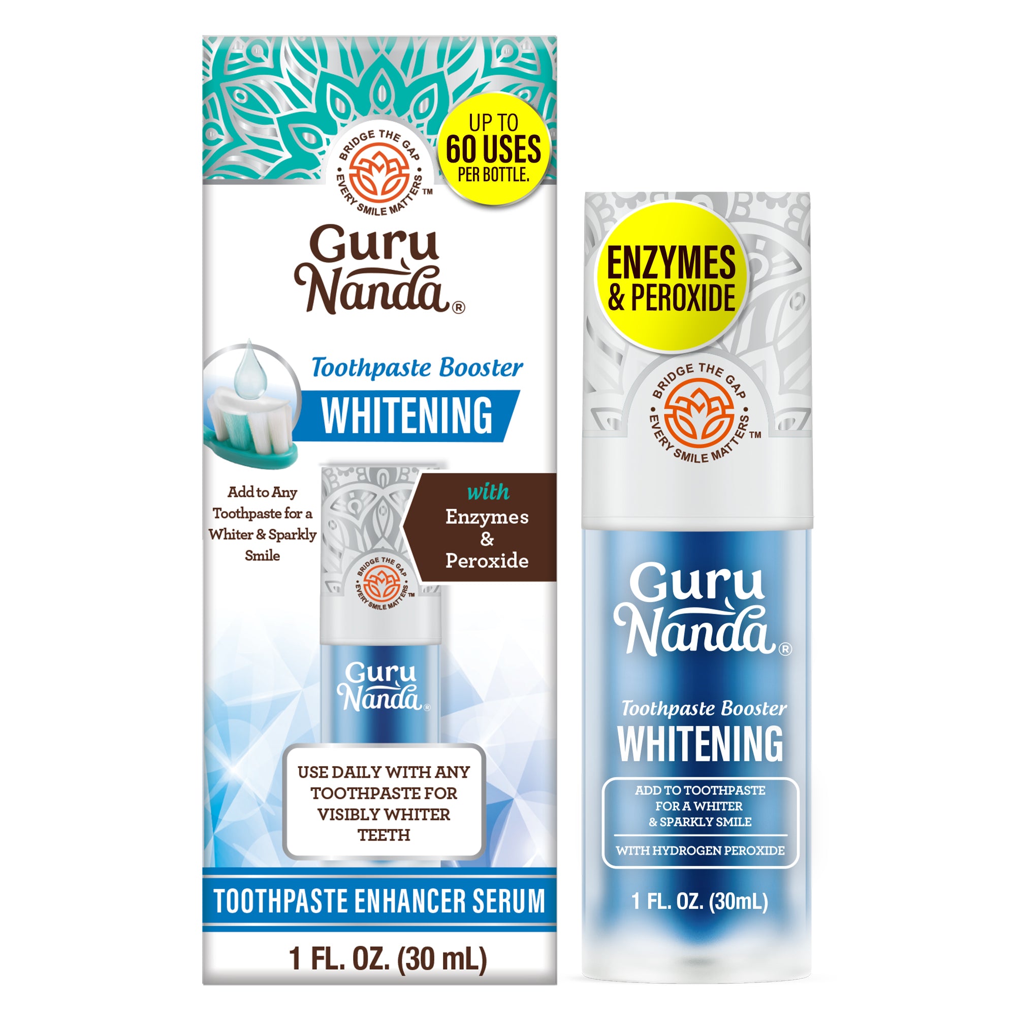 Whitening Toothpaste Booster with Enzymes & Peroxide – 1 fl oz