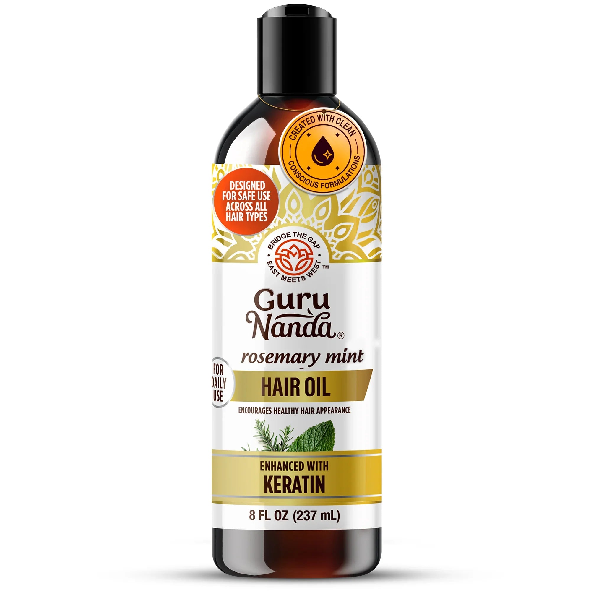 Rosemary Mint Hair Oil with Keratin - 8oz