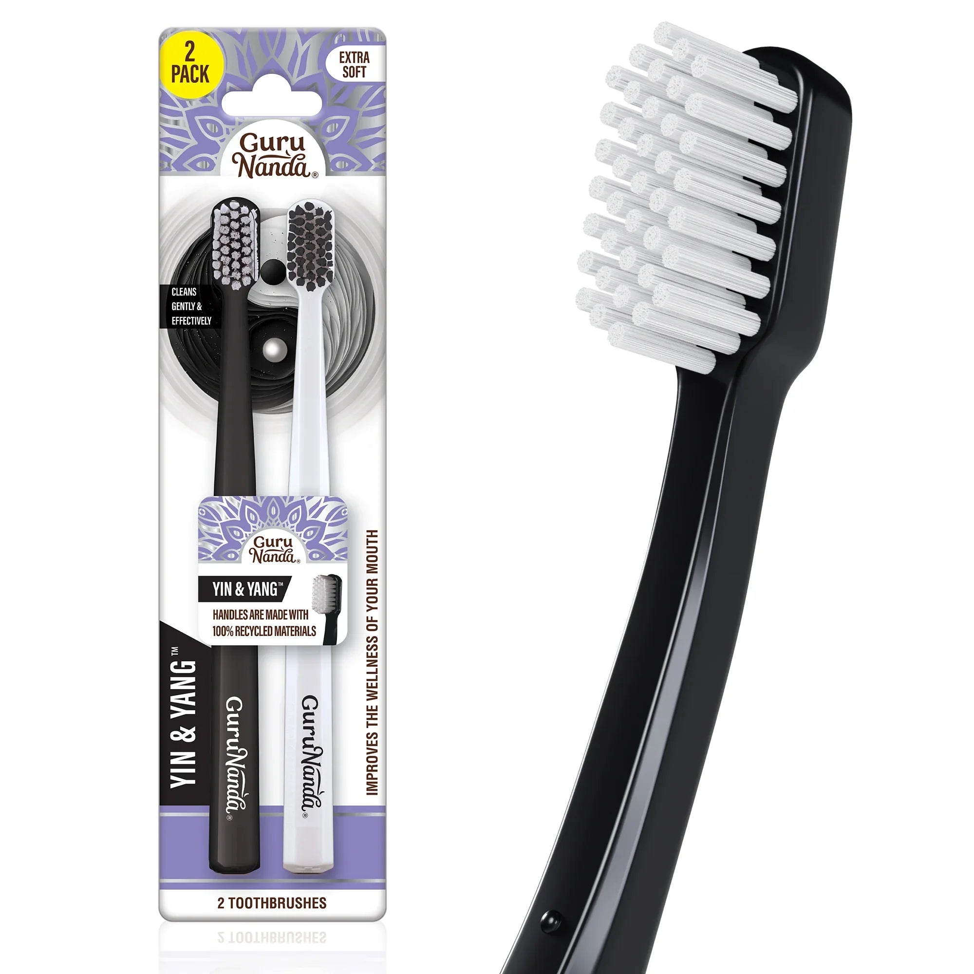 Yin Yang Extra Soft Bristles Toothbrush – 2 Pack