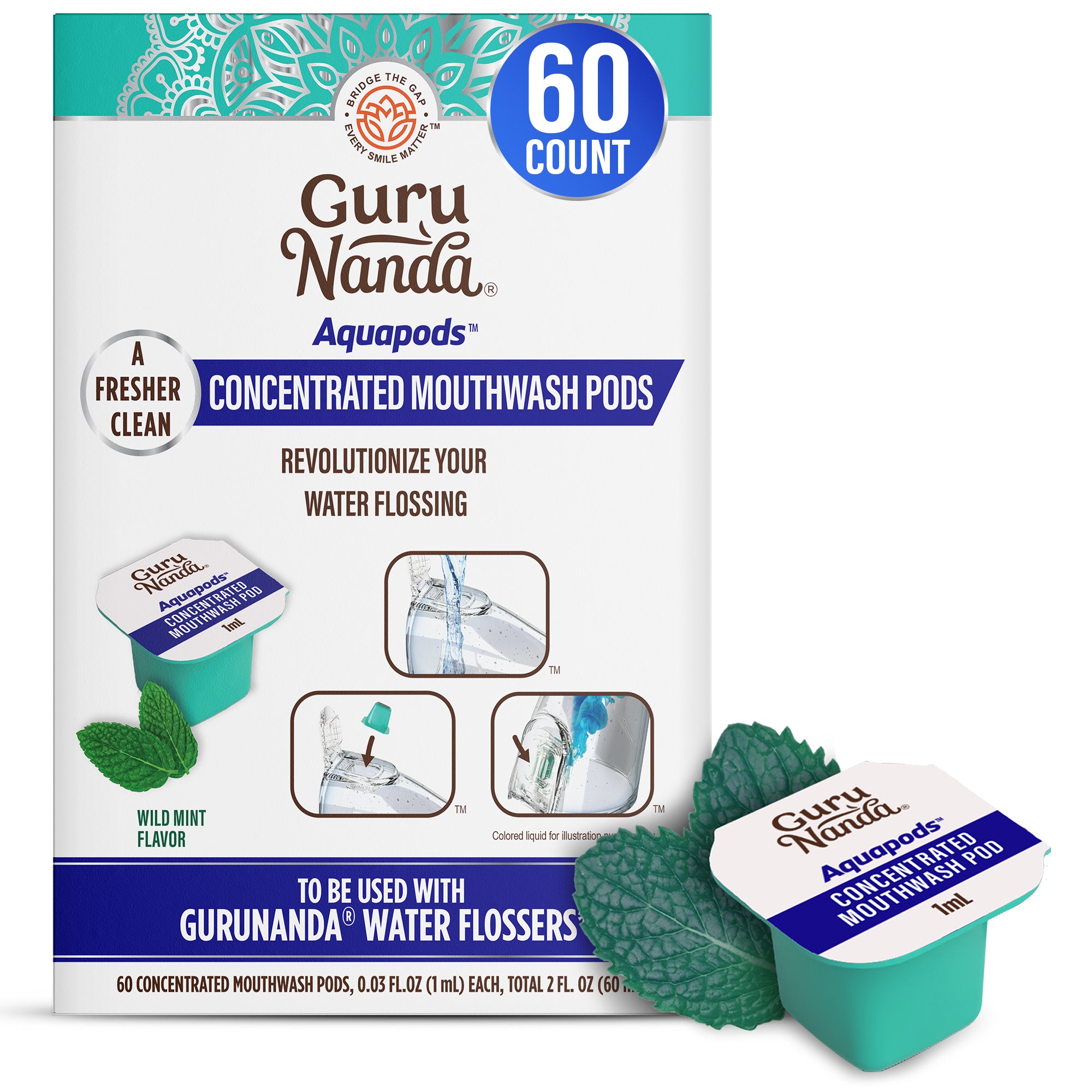 Aquapods - Concentrated Mouthwash - 60 Count