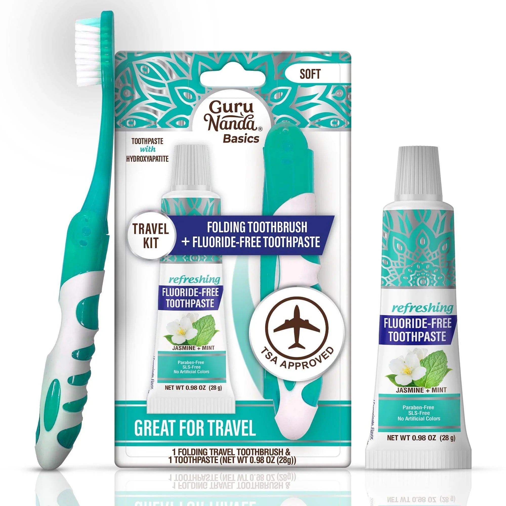Brosse à dents de voyage pliable avec dentifrice