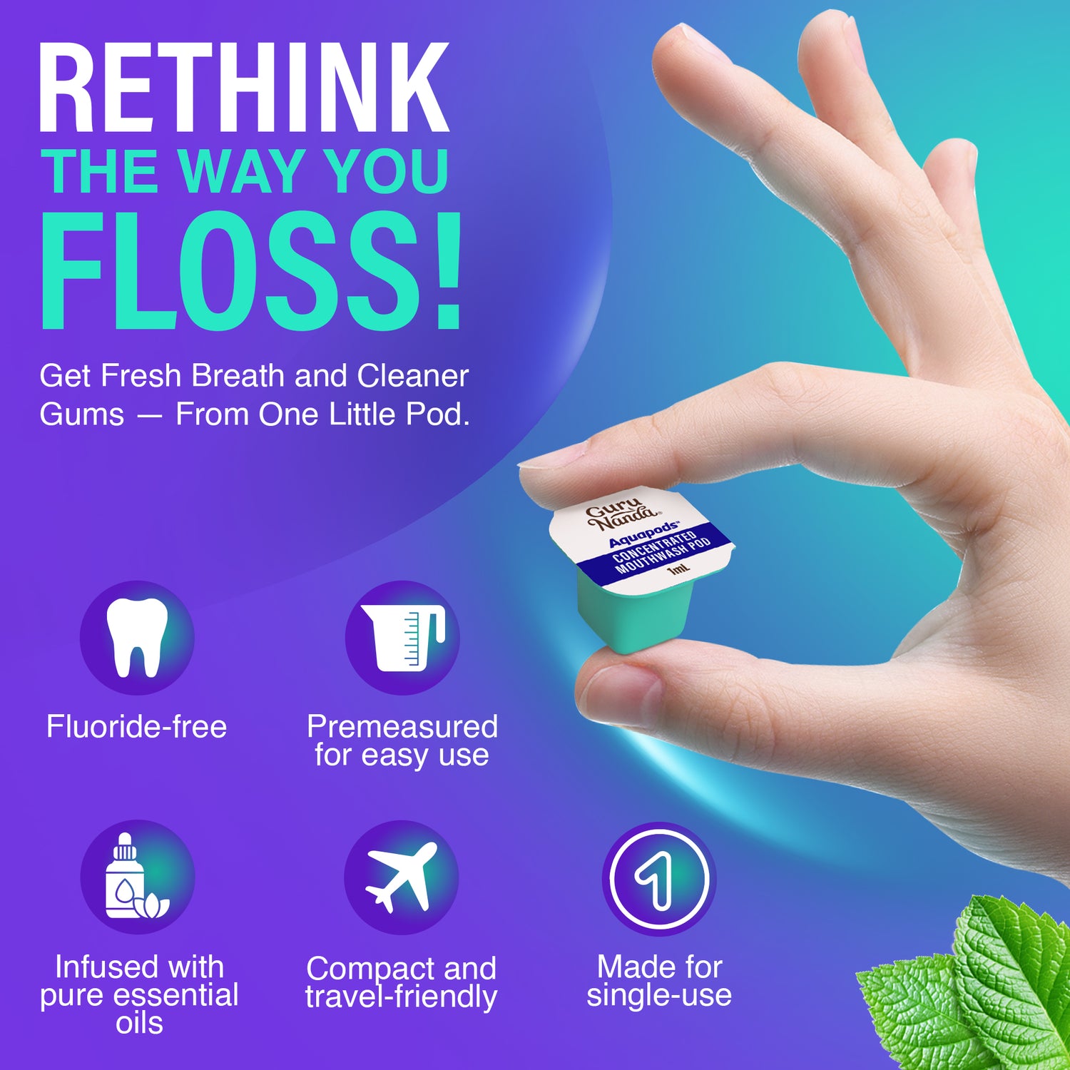 Aquapods - Concentrated Mouthwash - 60 Count