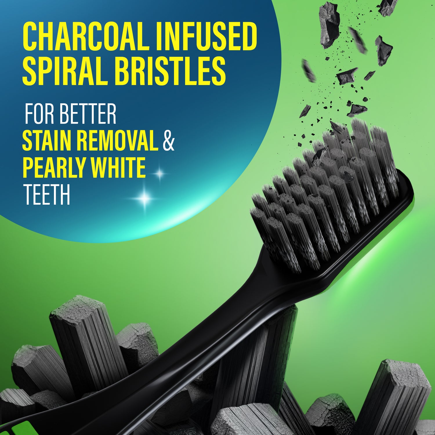 Gentle Giant Charcoal Whitening Spiral Toothbrush - 2 Pack