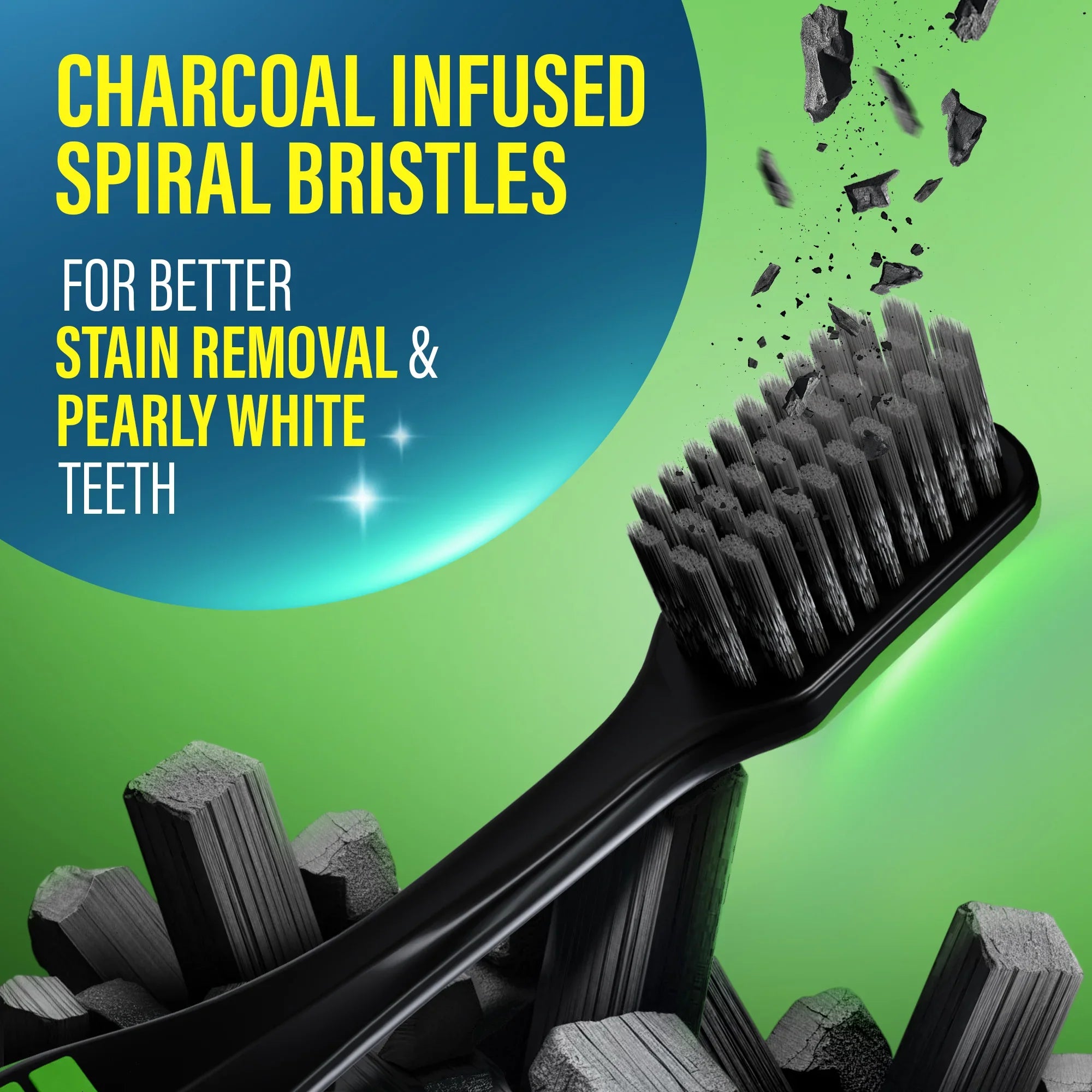 Gentle Giant Charcoal Whitening Spiral Toothbrush – 2 Pack