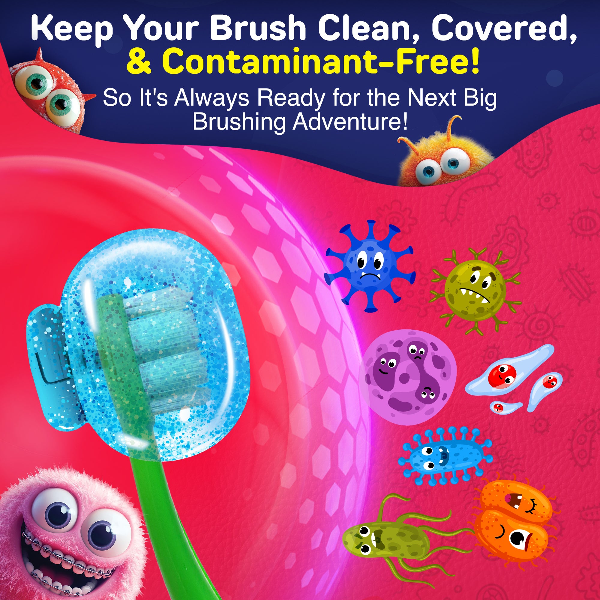 Protecteur de brosse à dents pour enfants Brush Pod - 1 unité (les couleurs peuvent varier)