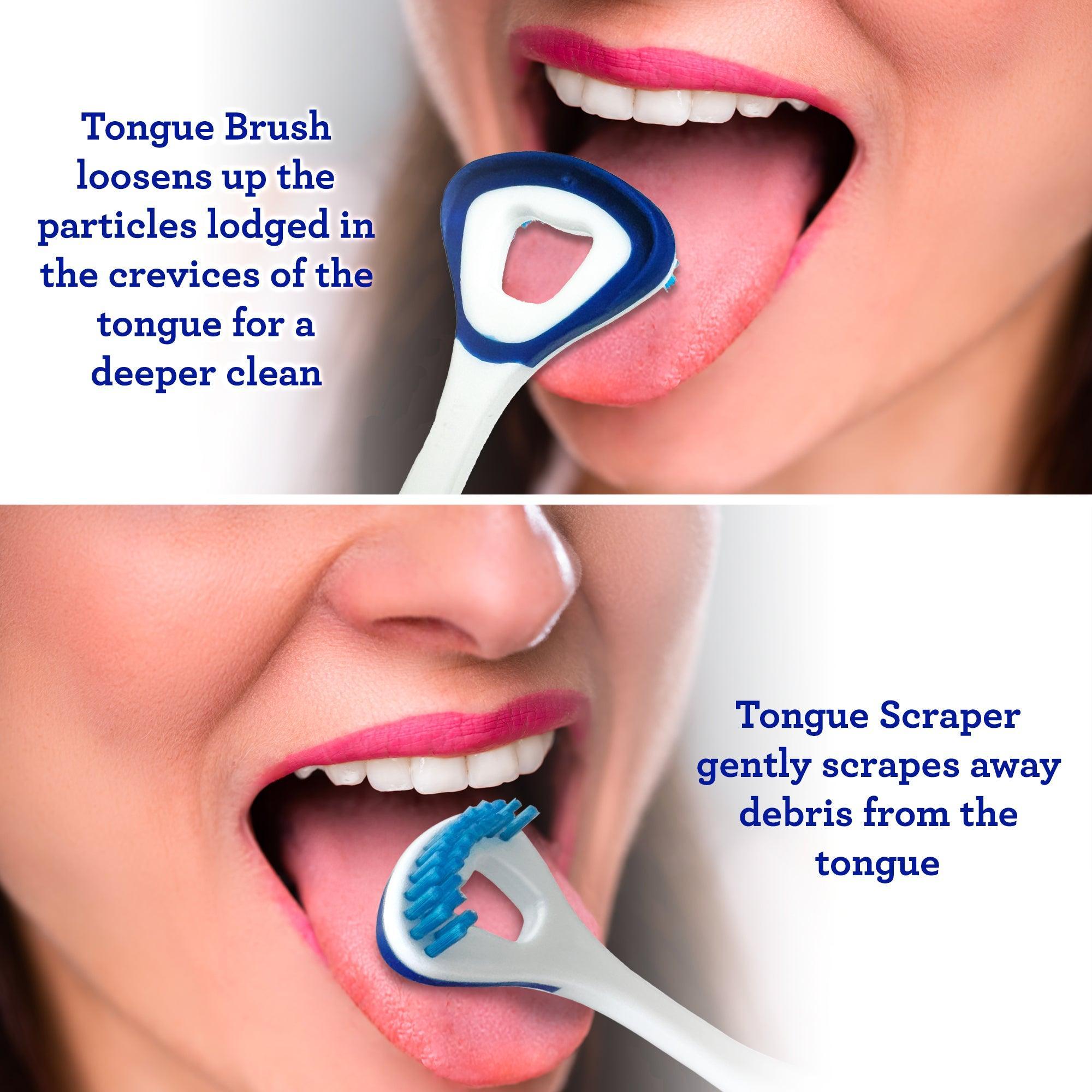 Gratte-langue double action - 1 paquet (couleur variable)