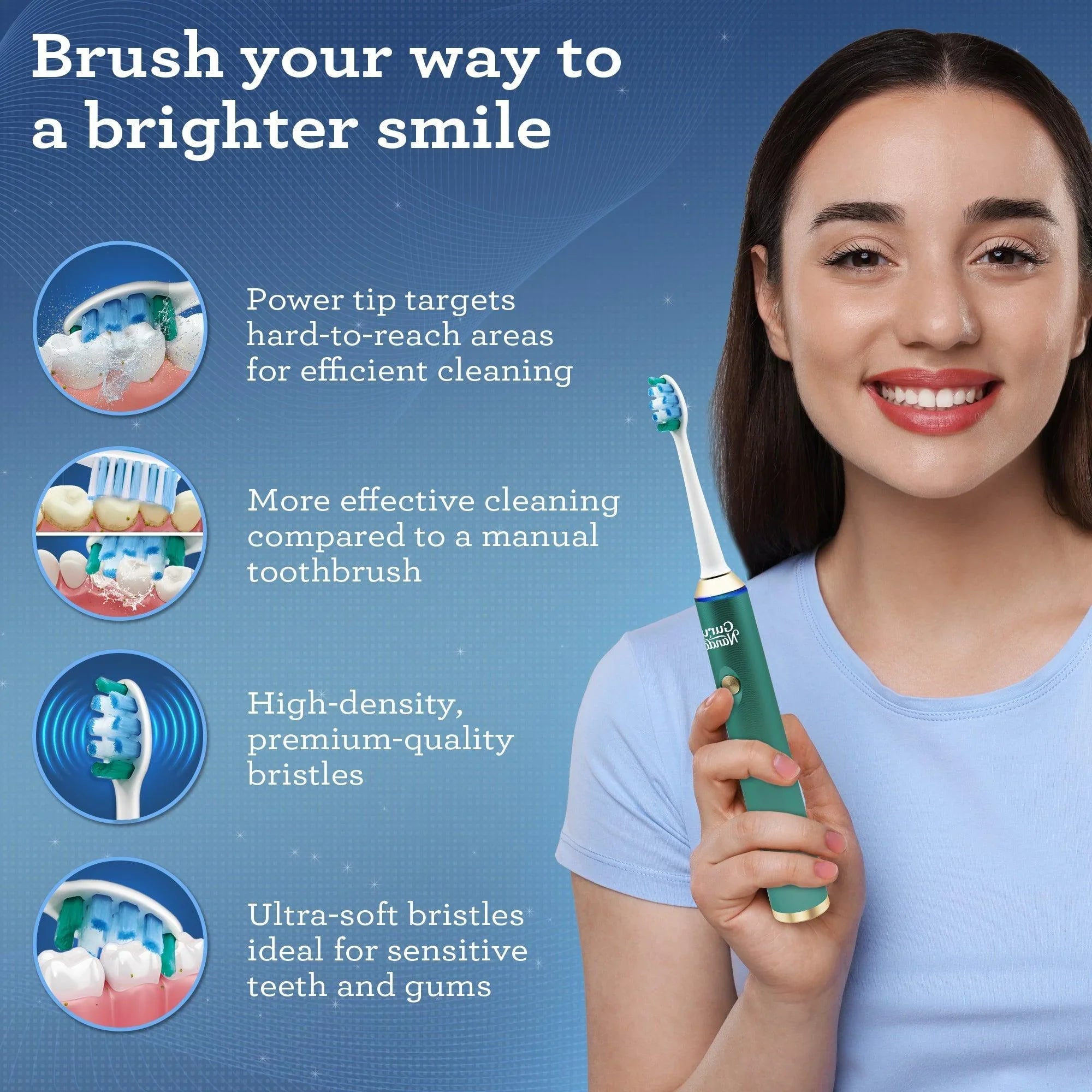 Têtes de brosse à dents sonique en acier de rechange - 6 unités