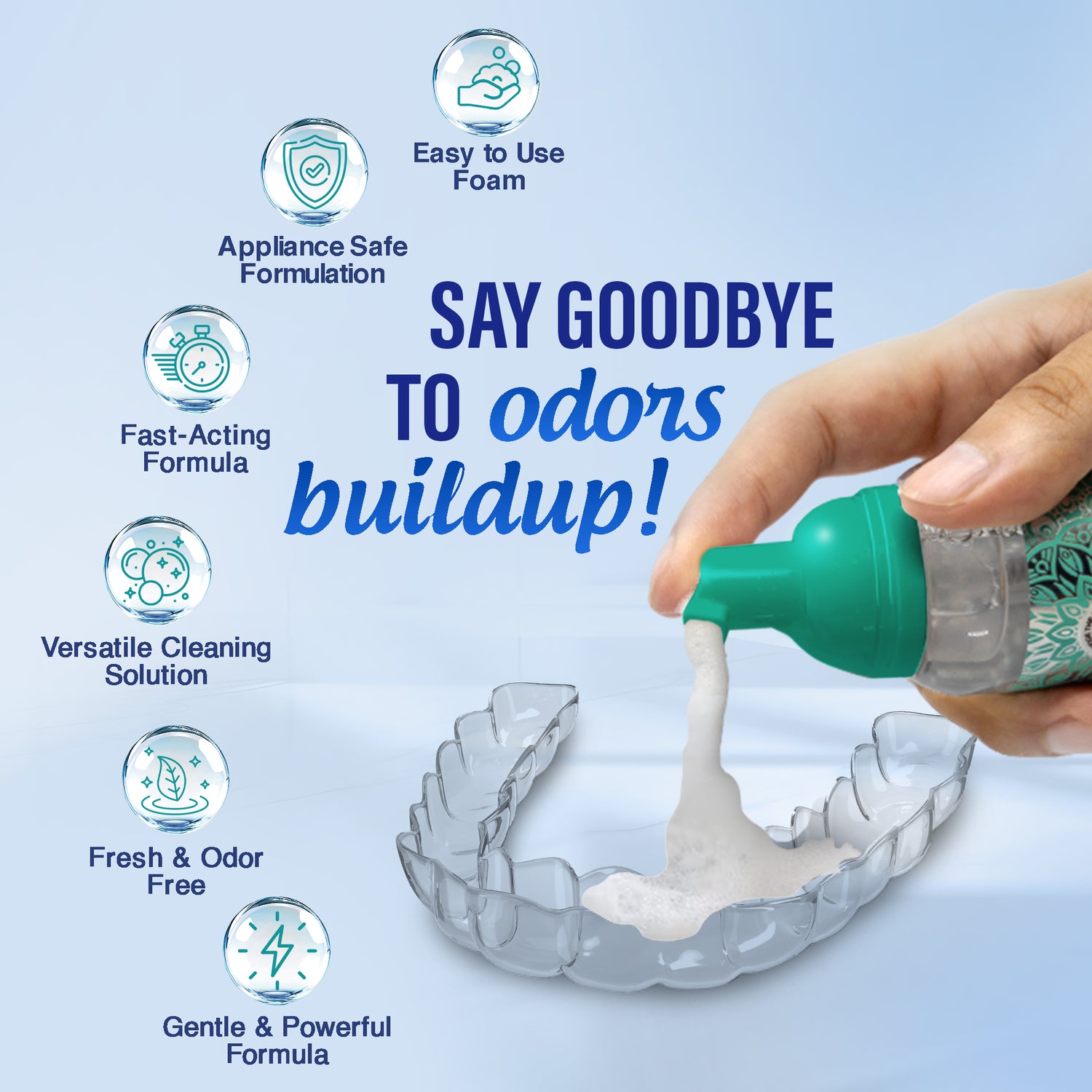 Retainer, Denture & Aligner Foam Cleaner & Cleaning Pod