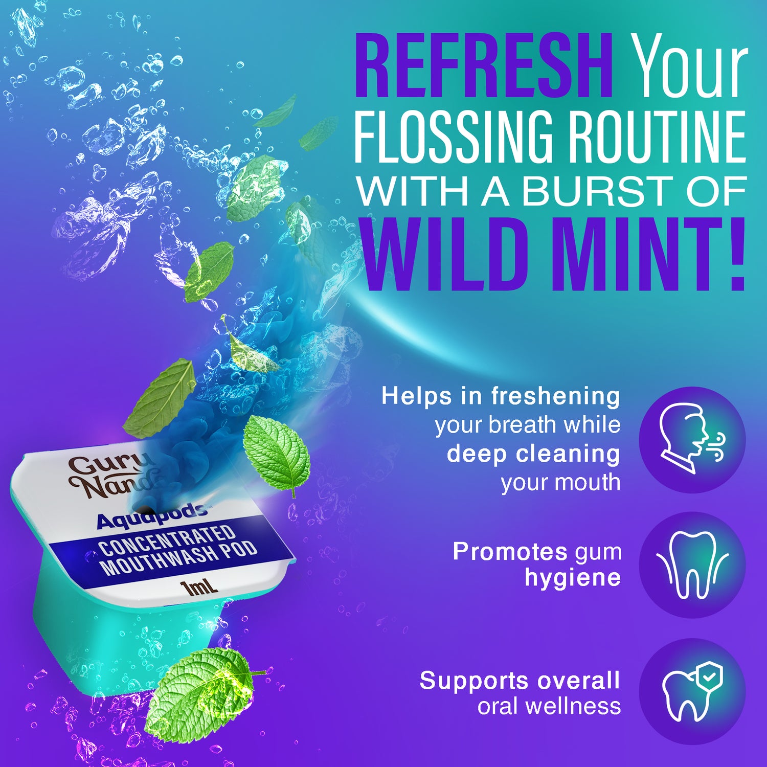 Aquapods - Concentrated Mouthwash - 60 Count