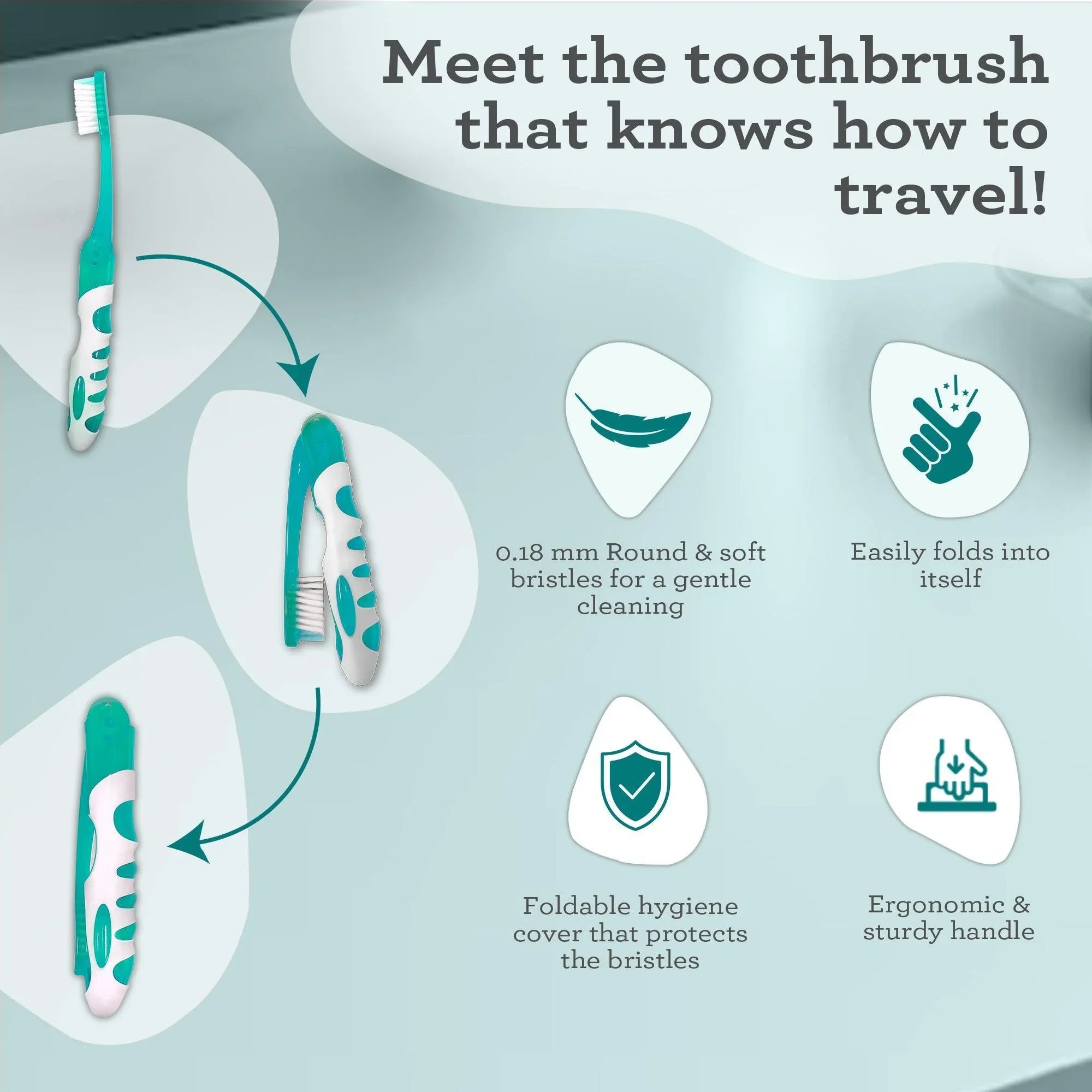 Brosse à dents de voyage pliable avec dentifrice