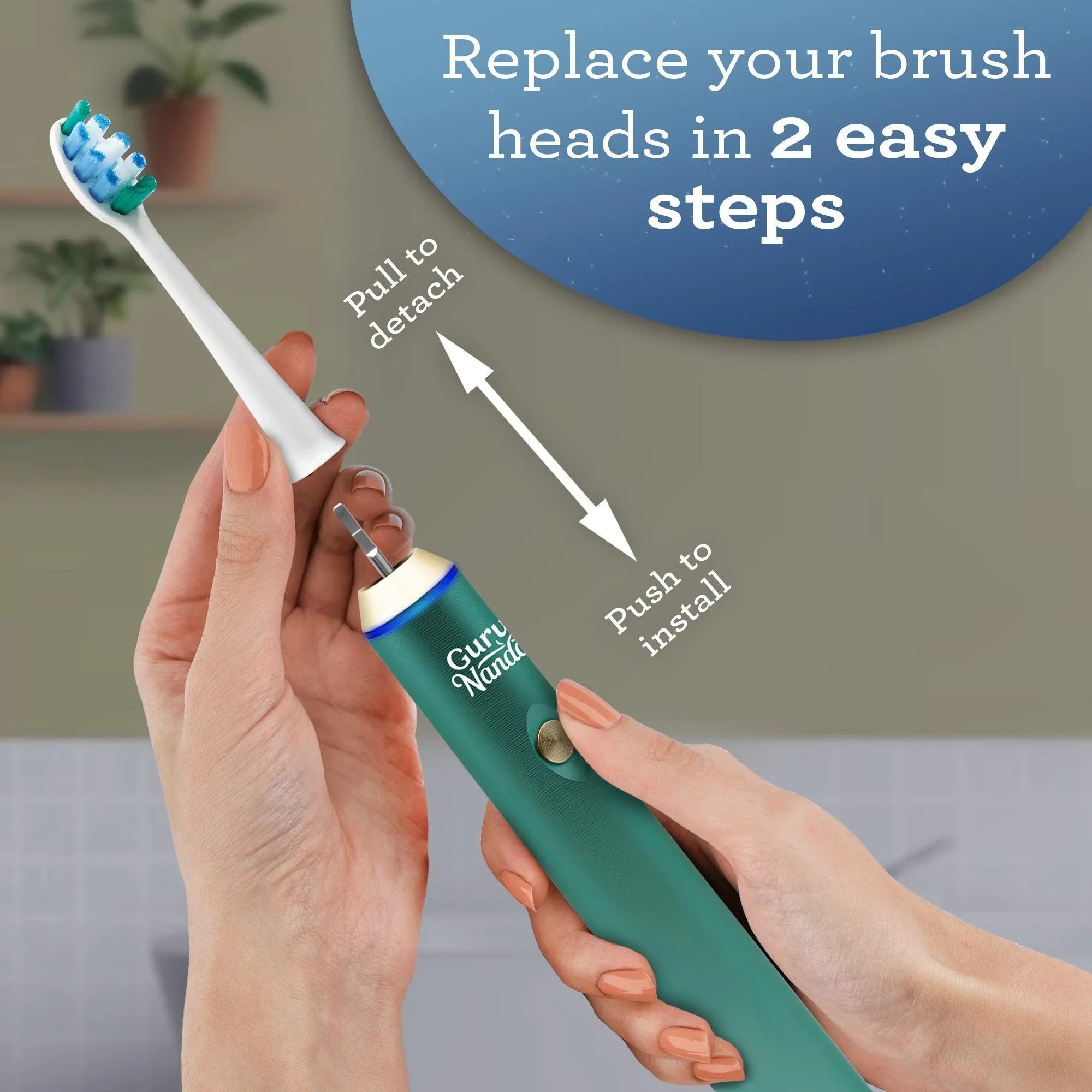 Têtes de brosse à dents sonique en acier de rechange - 6 unités