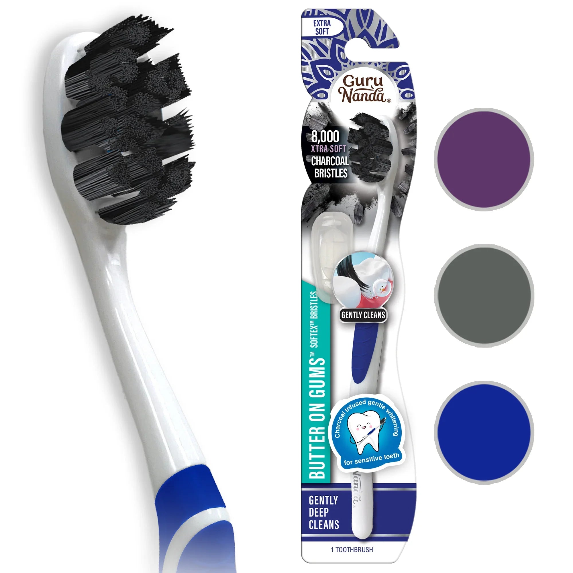 Brosse à dents au charbon Butter On Gums (1 paquet)