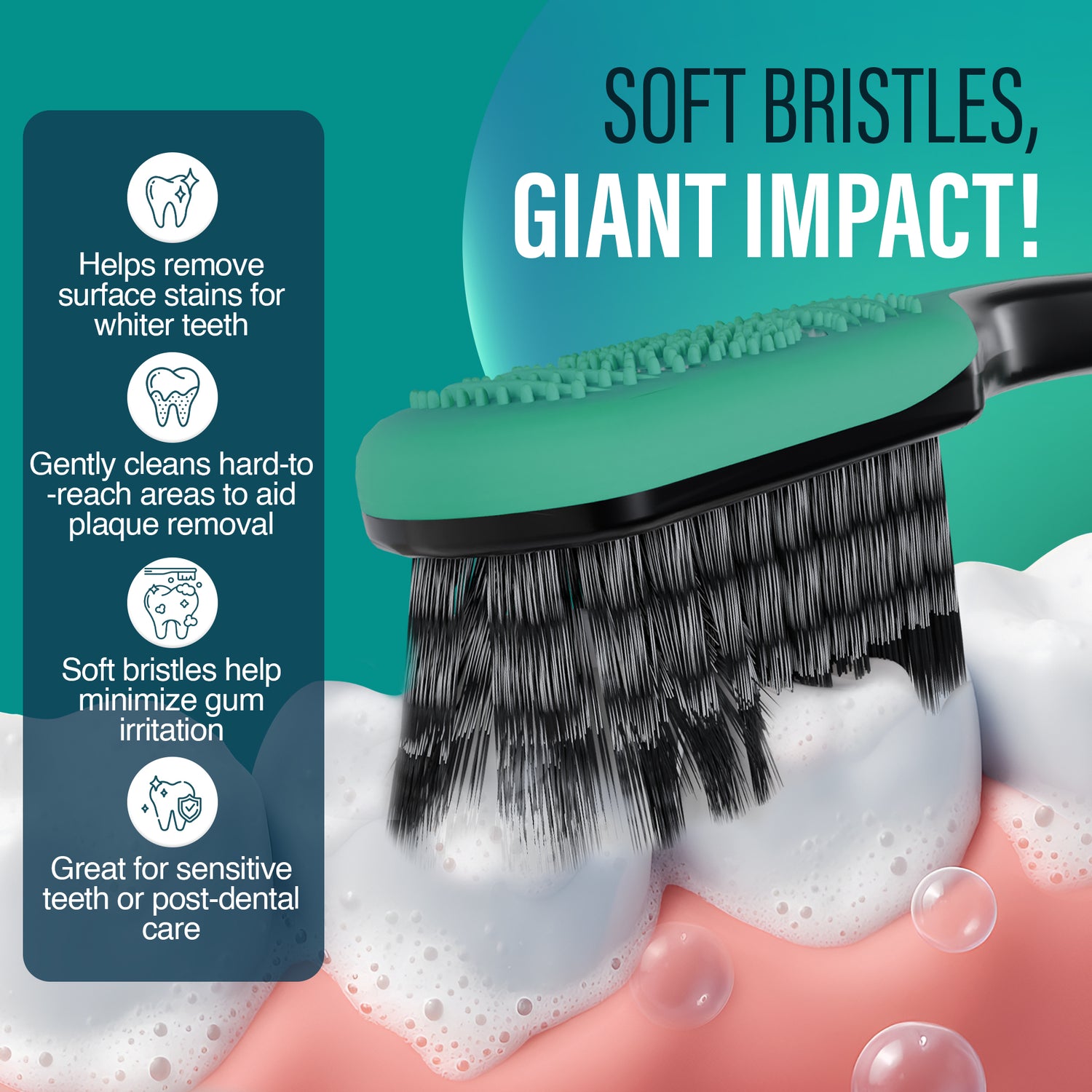 Gentle Giant Charcoal Whitening Spiral Toothbrush - 2 Pack