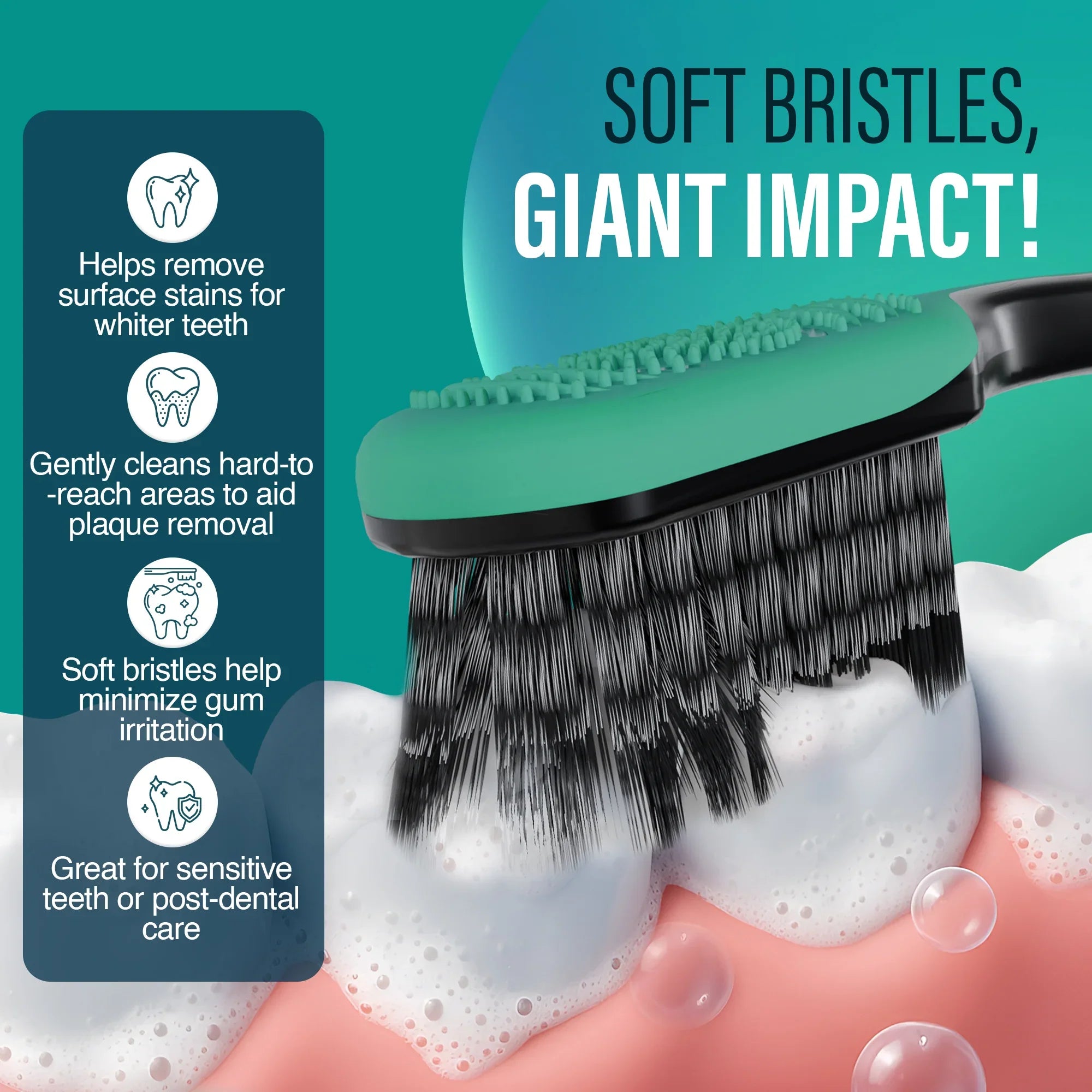 Gentle Giant Charcoal Whitening Spiral Toothbrush – 2 Pack