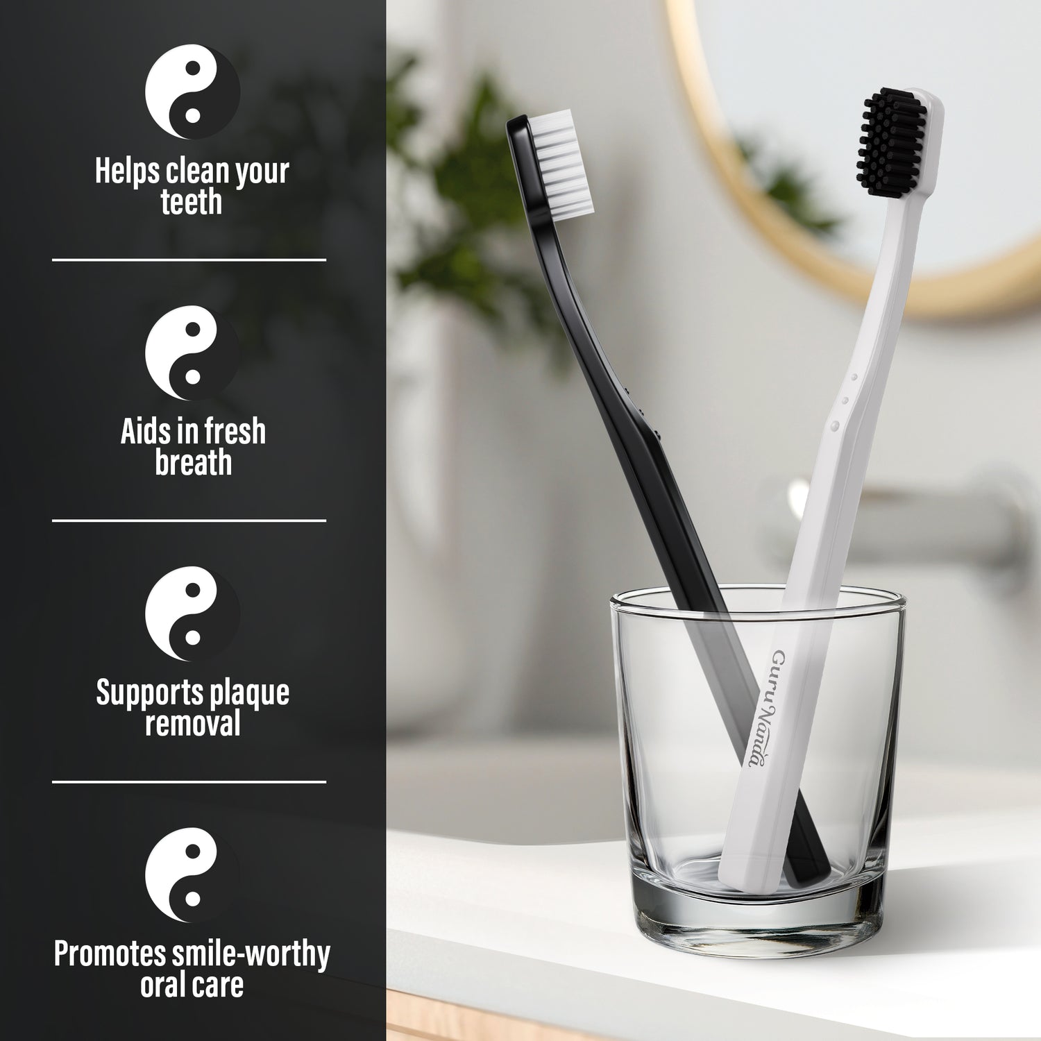 Yin Yang Toothbrush - Extra Soft Bristle - 2 Pack