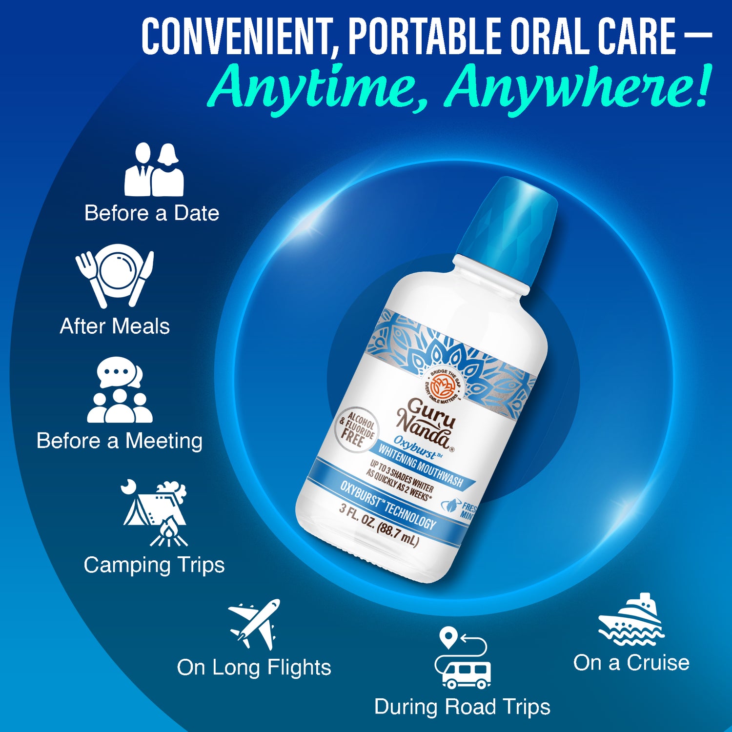 Oxyburst Whitening Oral Rinse Mouthwash - 3 oz