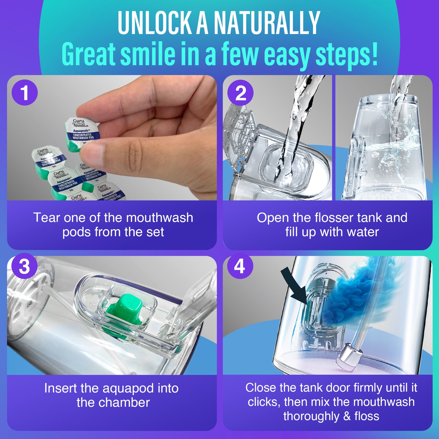 Aquapods - Concentrated Mouthwash - 60 Count