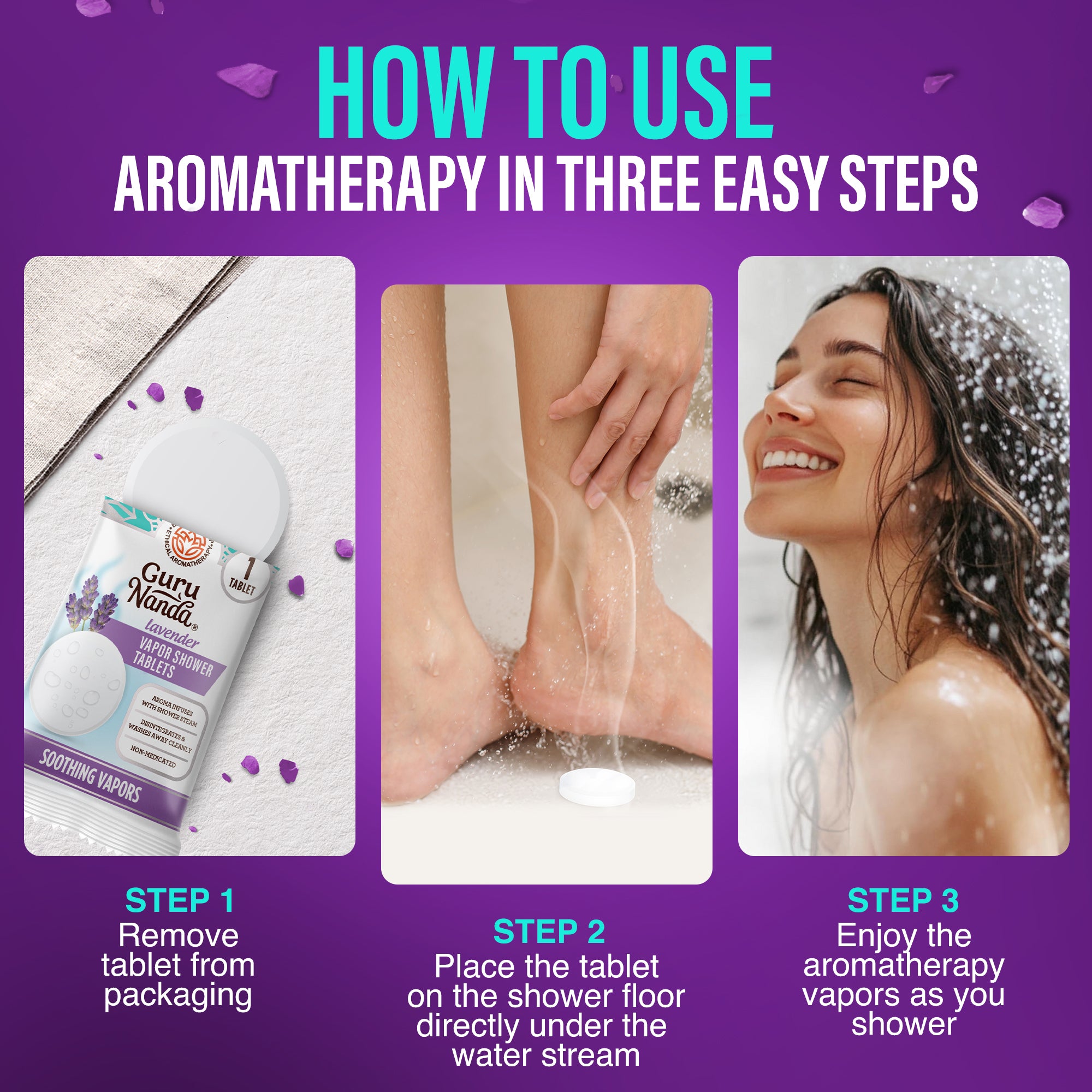 Lavender Vapor Shower Tablets - 15 Count (3 Pack)