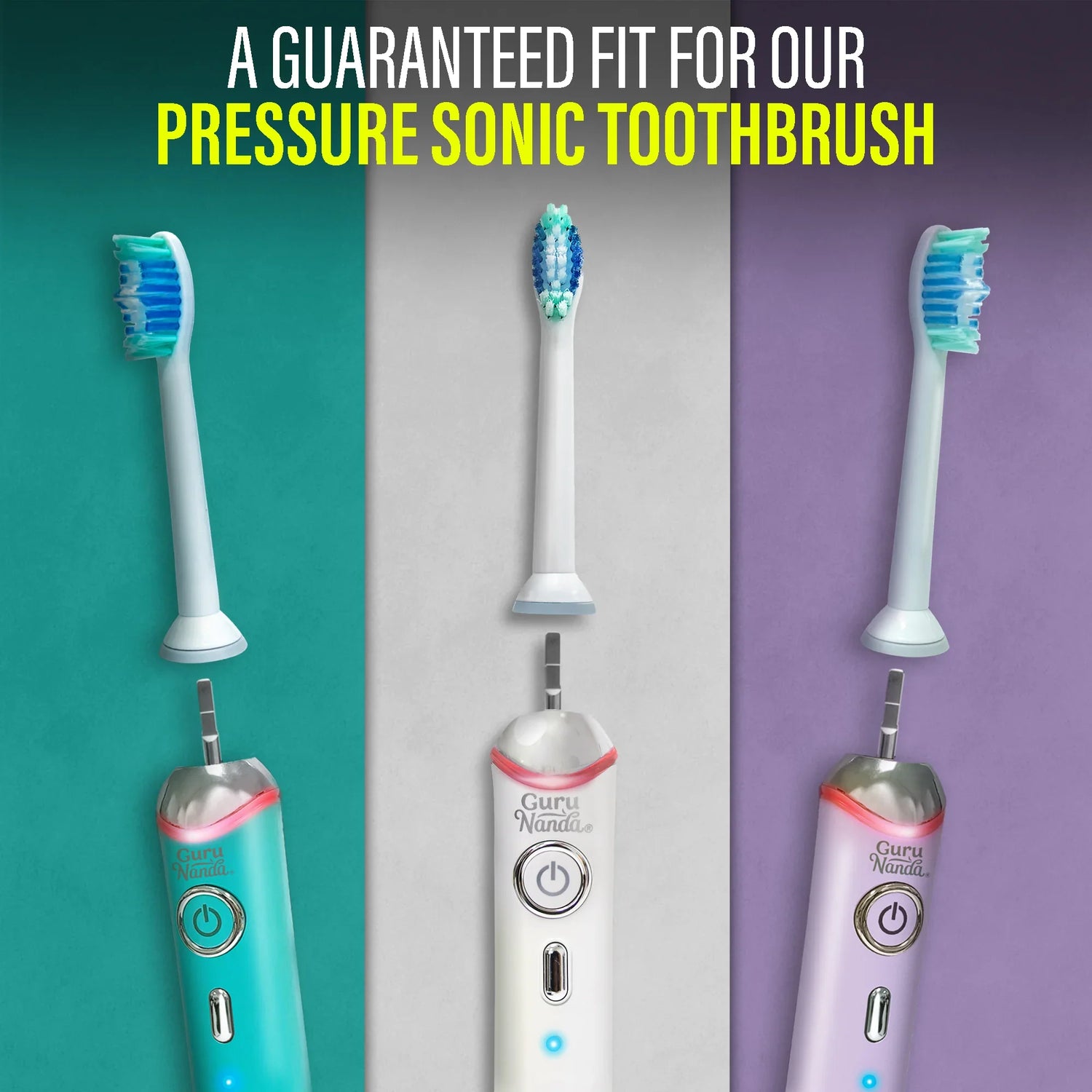 Essential Replacement Brush Heads for Pressure Sensor Sonic Toothbrush - 6 Count