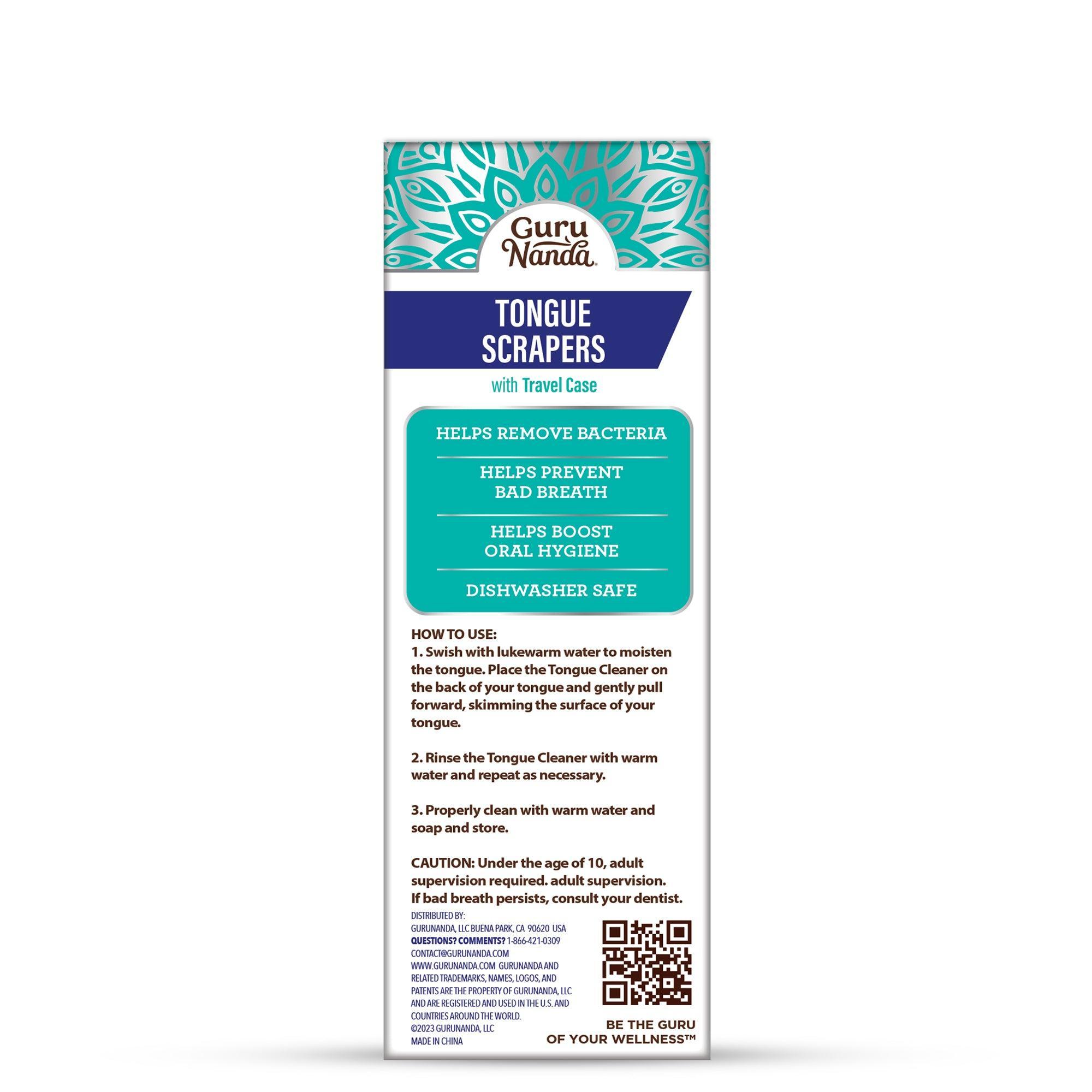 Pack varié de gratte-langues avec étui de voyage