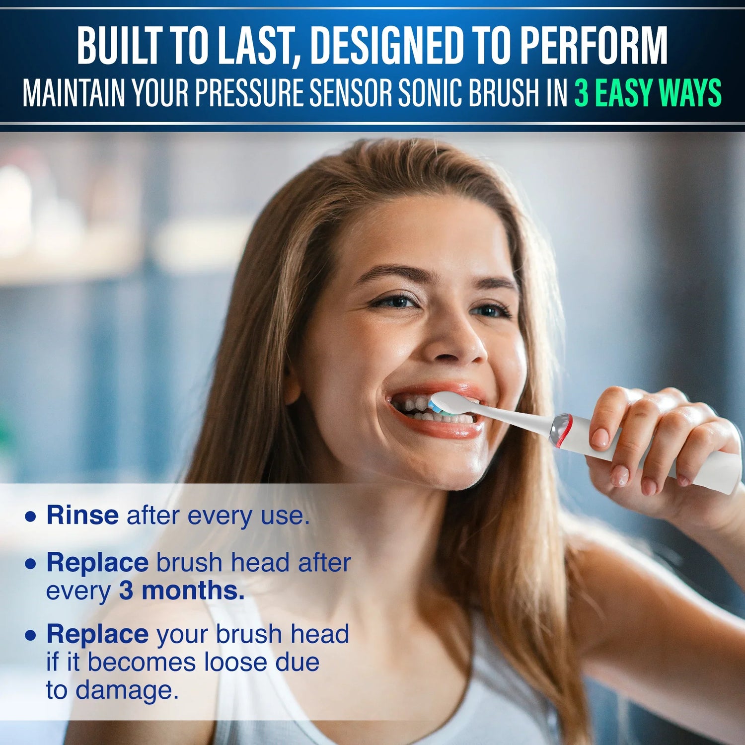 Advanced Replacement Brush Heads for Pressure Sensor Sonic Toothbrush - 6 Count