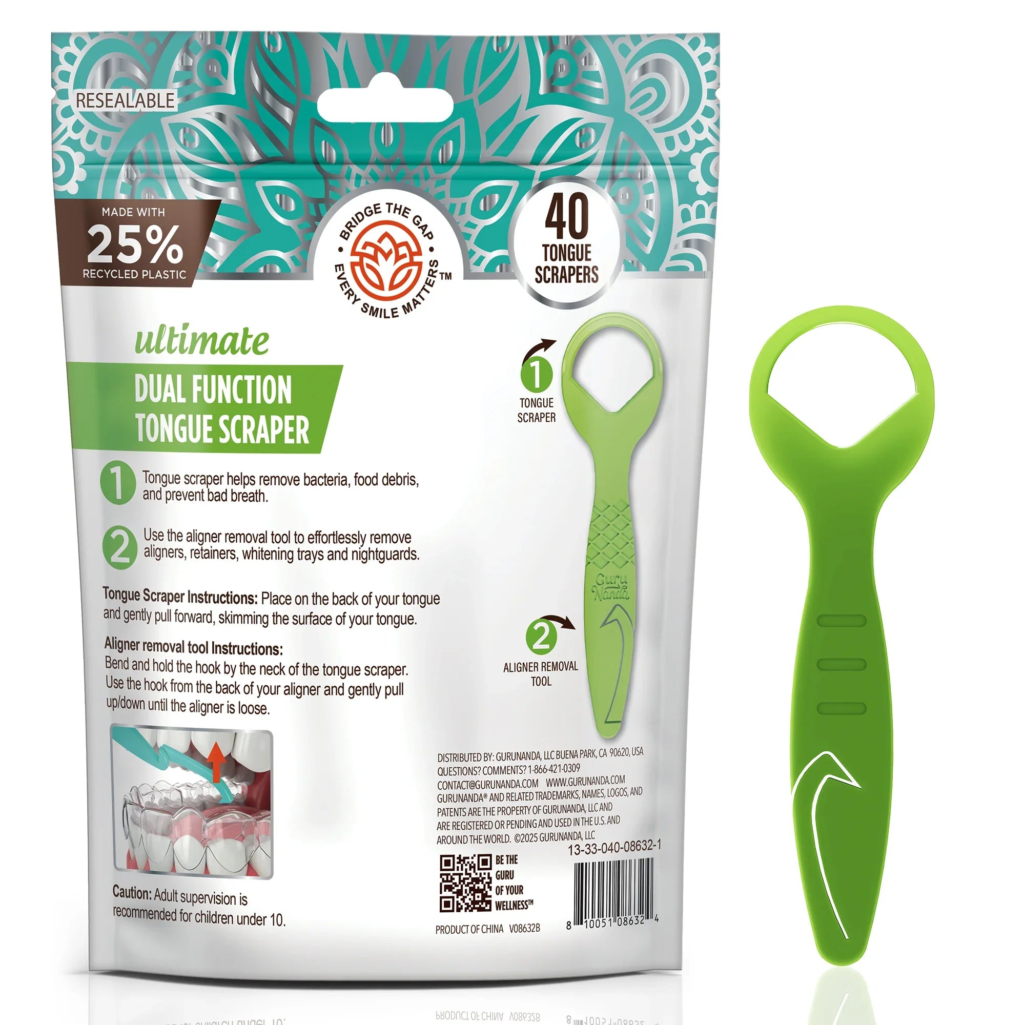 Gratte-langue double fonction ultime avec dissolvant d&