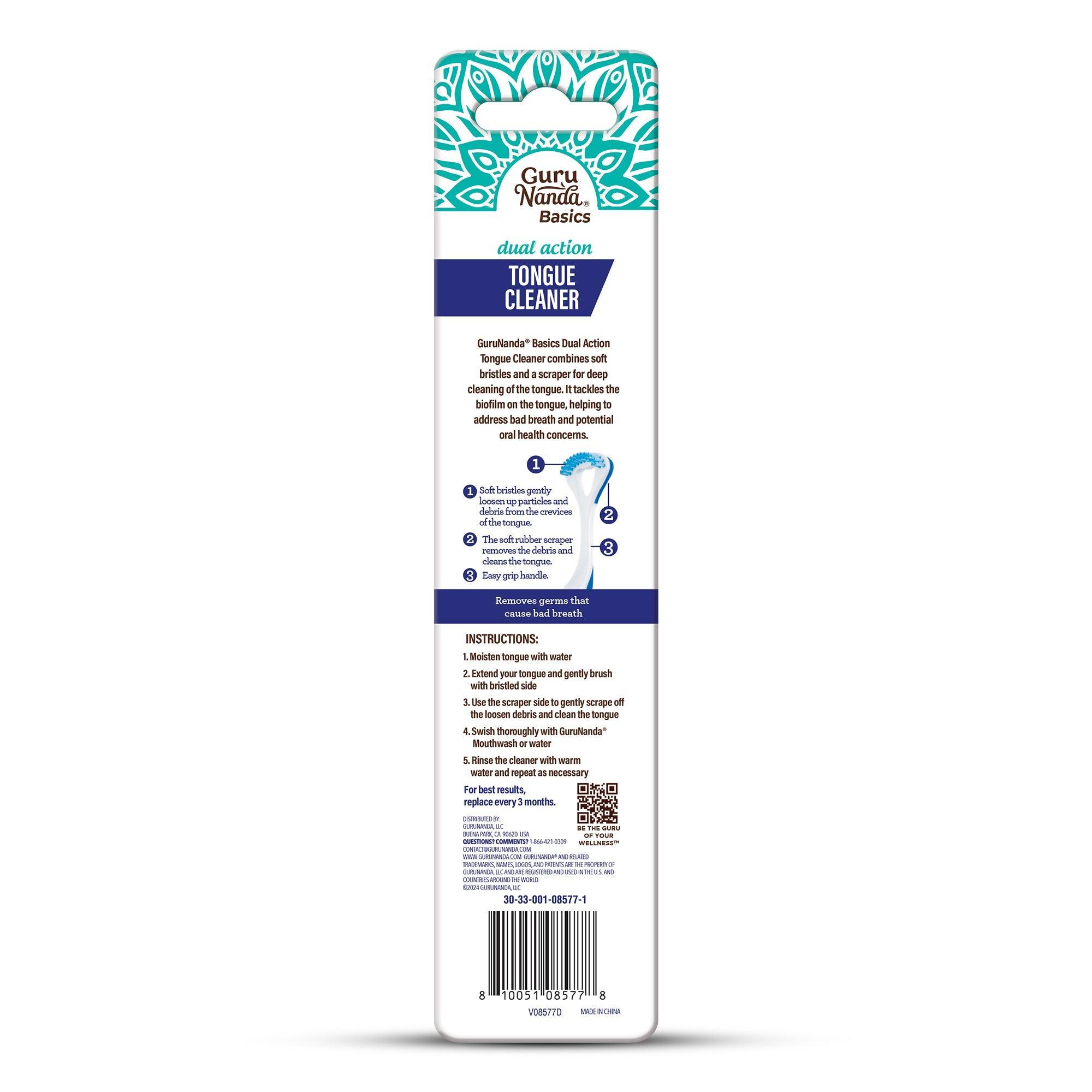 Gratte-langue double action - 1 paquet (couleur variable)