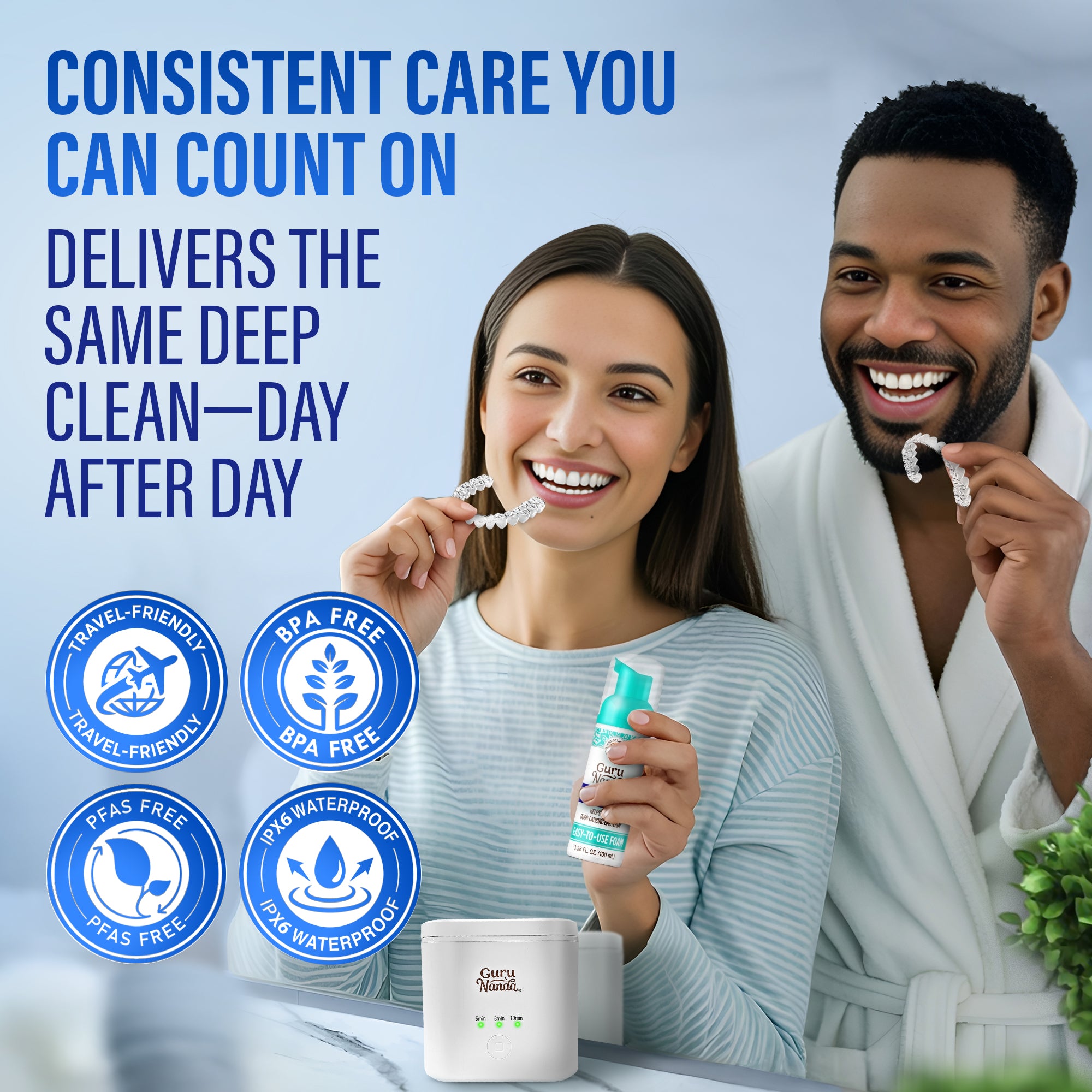 Retainer, Denture & Aligner Foam Cleaner & Cleaning Pod