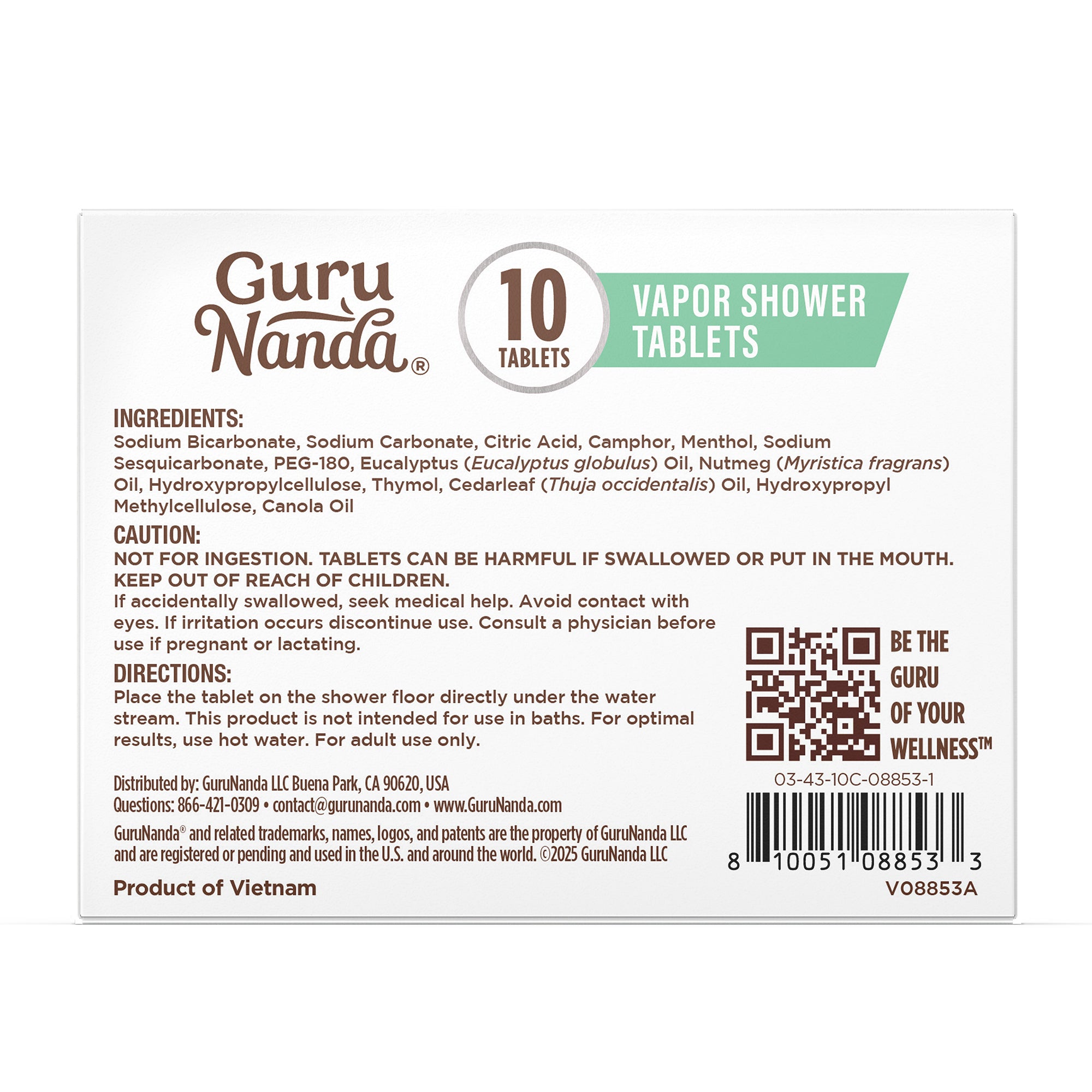 GuruNanda Eucalyptus Vapor Shower Tablets - Pack of 30