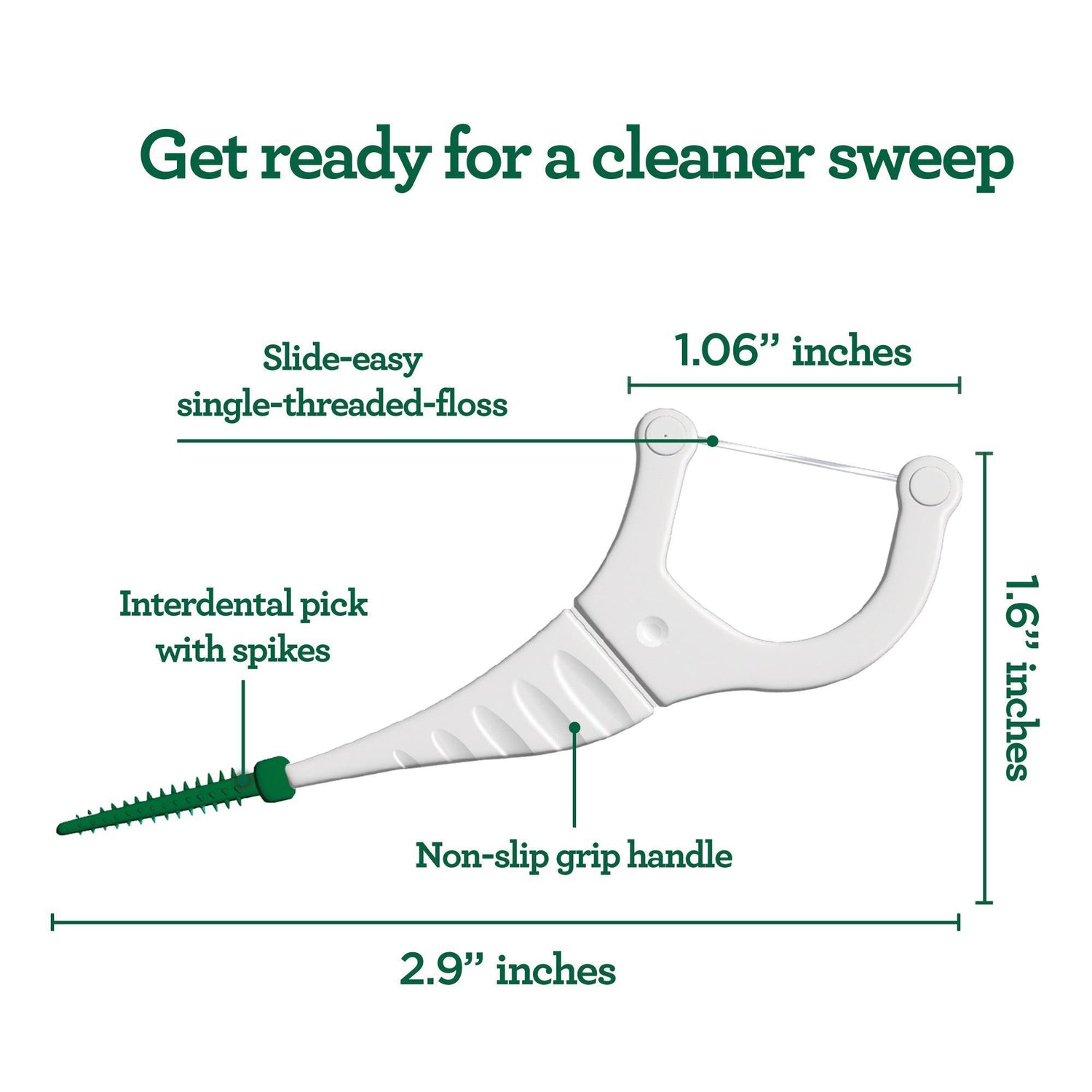 2-in-1 Dental Floss Picks (40-Count) - GuruNanda