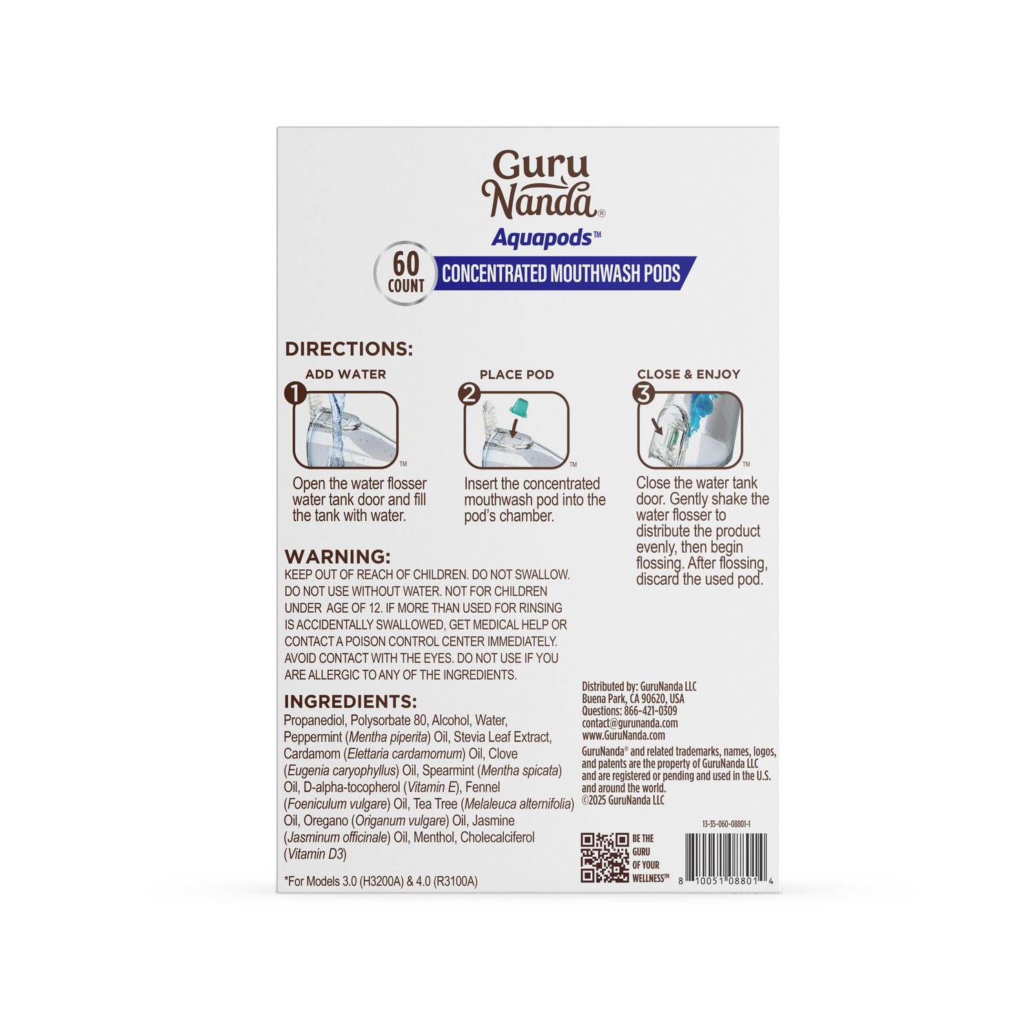 Aquapods - Concentrated Mouthwash - 60 Count