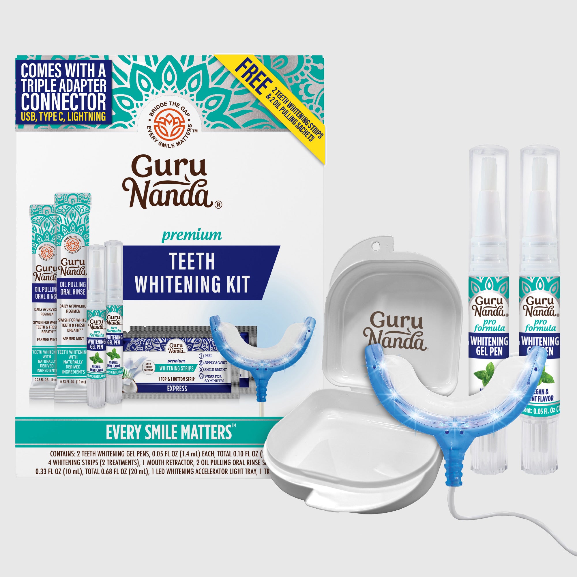 Kit de blanqueamiento dental LED con cable