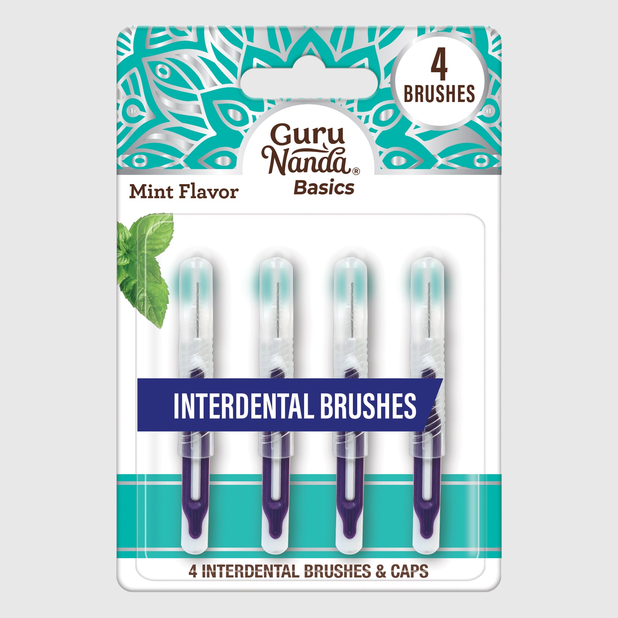 Cepillos Interdentales con Capuchones, Sabor Menta – 4 unidades