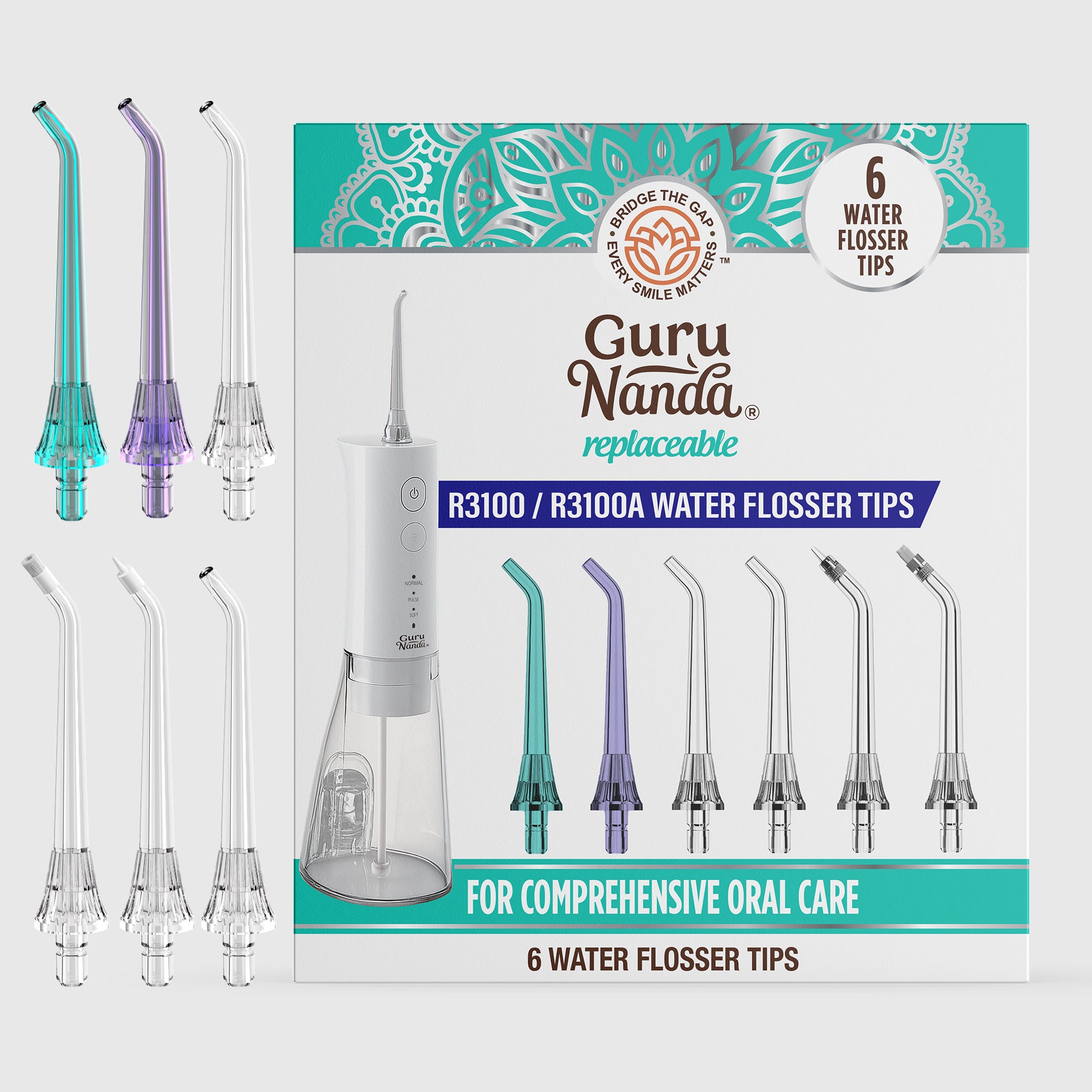 Puntas de repuesto para irrigador dental para el modelo R3100/R3100A (paquete de 6)