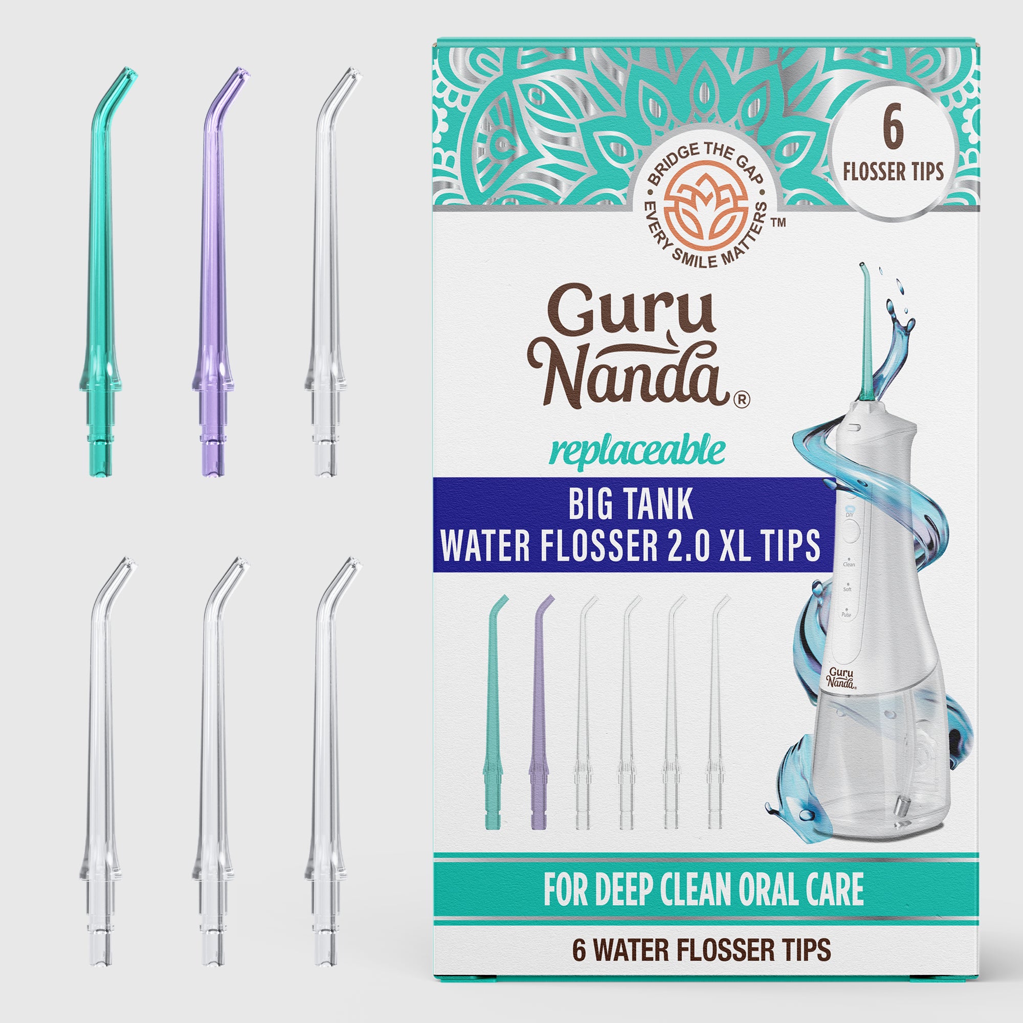 Puntas de hilo dental de repuesto para el irrigador dental Deep Clean Dental Water Flosser 2.0 XL