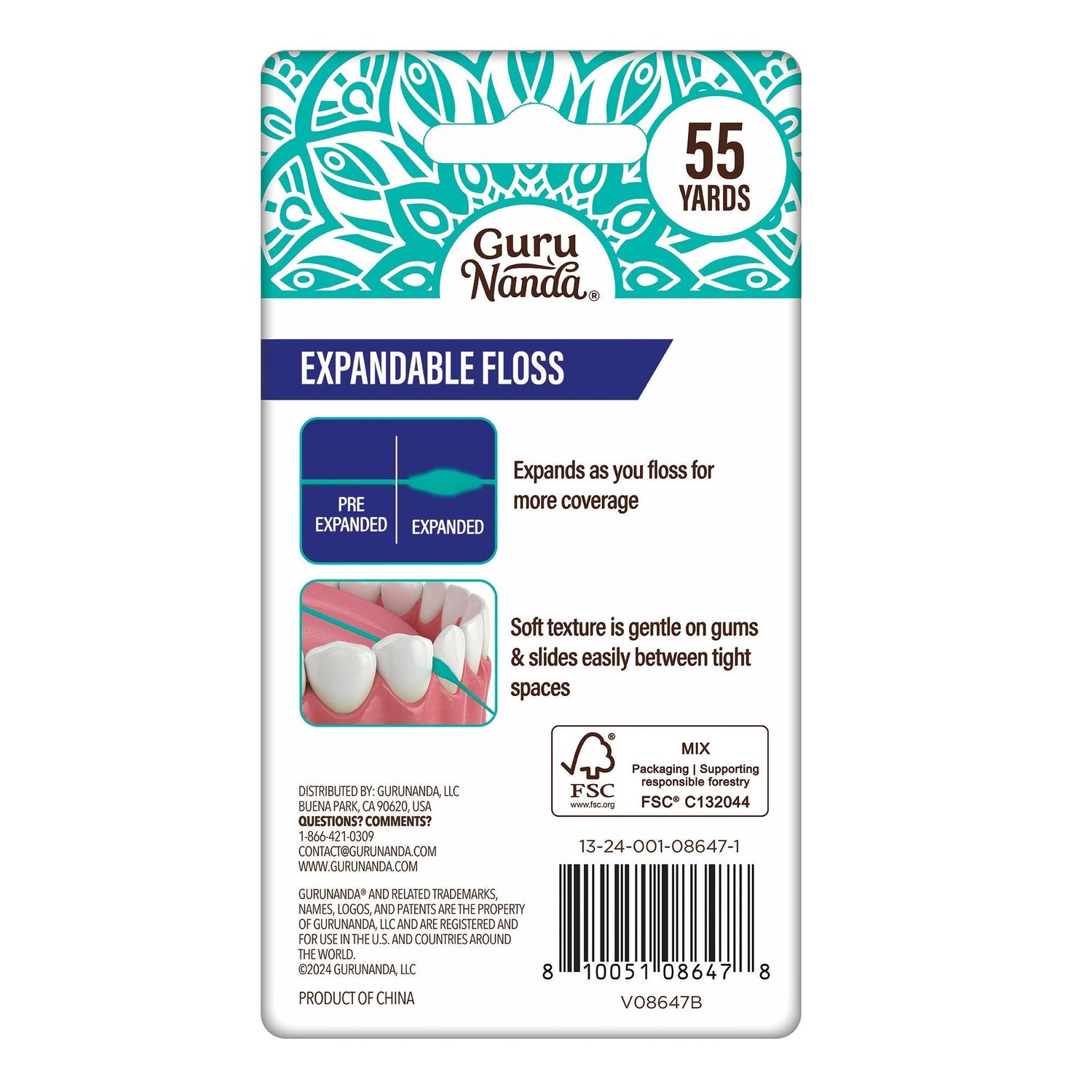 Peppermint Flavored Expandable Dental Floss - 55 Yards