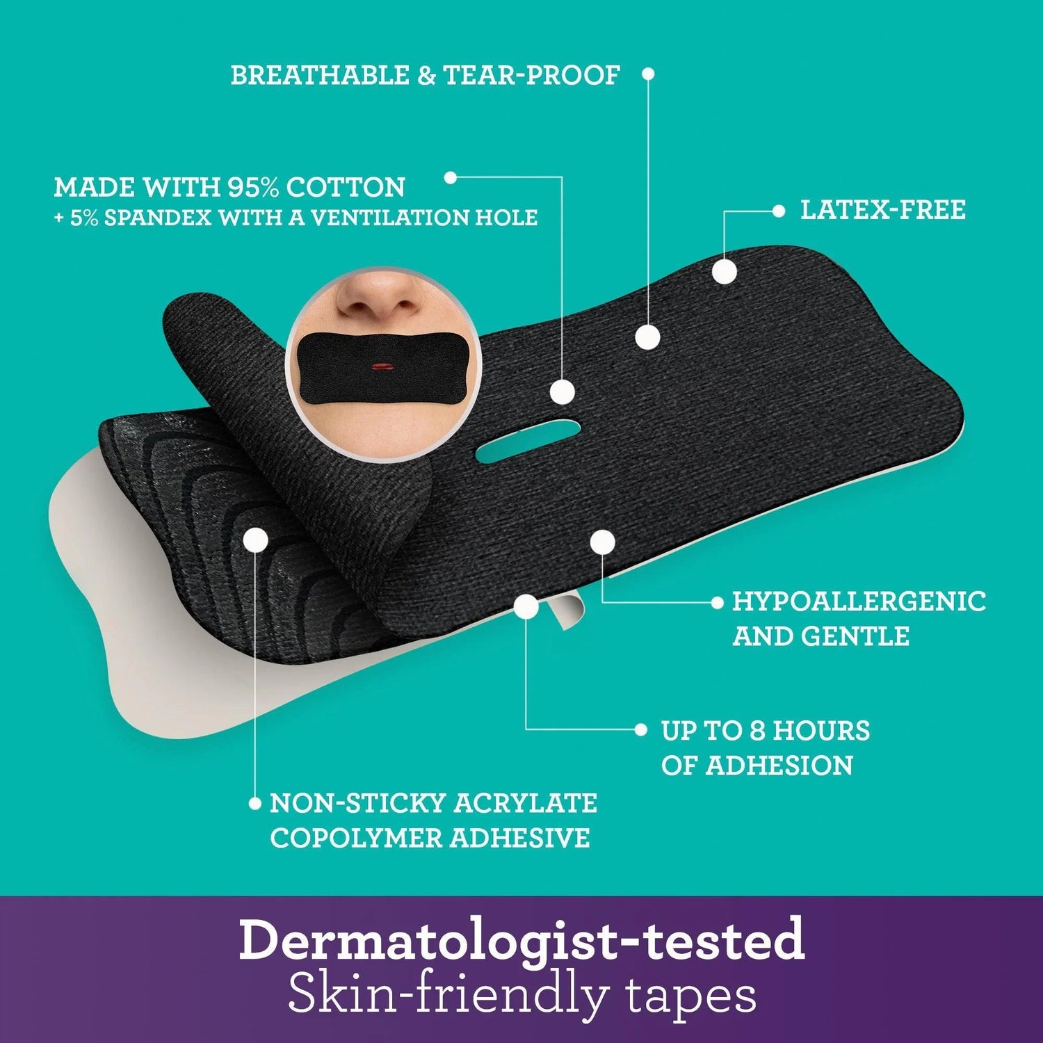 Mouth Tape with Travel Case - 60 Count