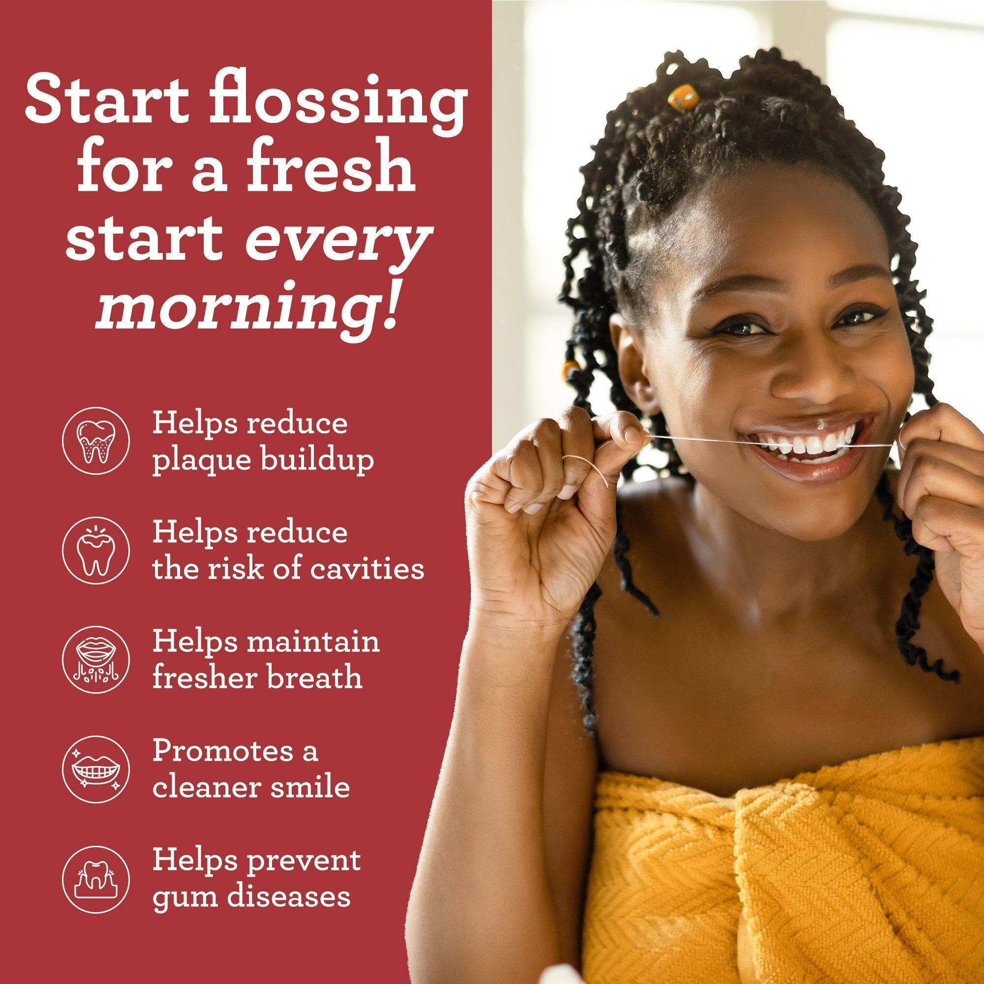 Hilo dental expandible con sabor a canela - 55 yardas