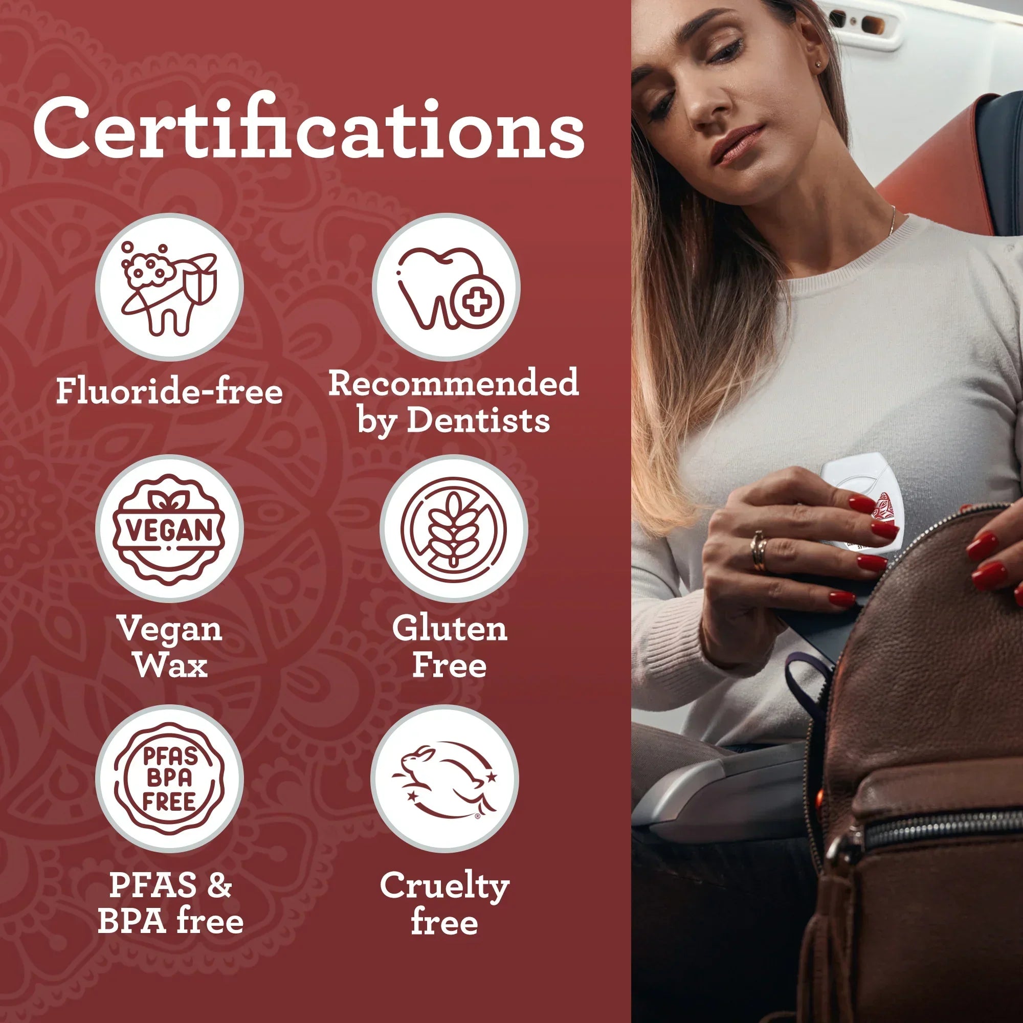 Hilo dental expandible con sabor a canela - 55 yardas