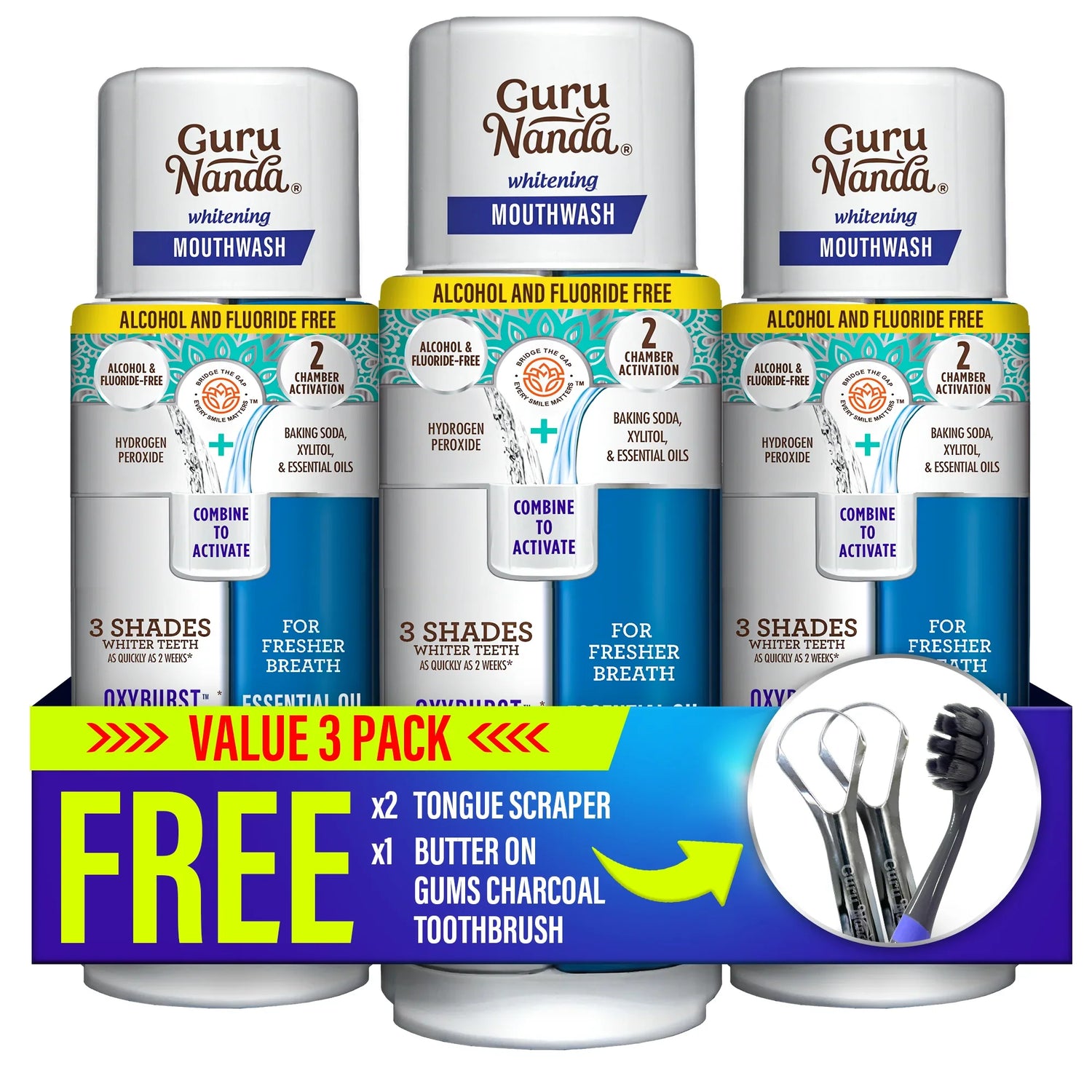 Enjuague bucal blanqueador Oxyburst de doble barril, 20 onzas líquidas (paquete de 1)