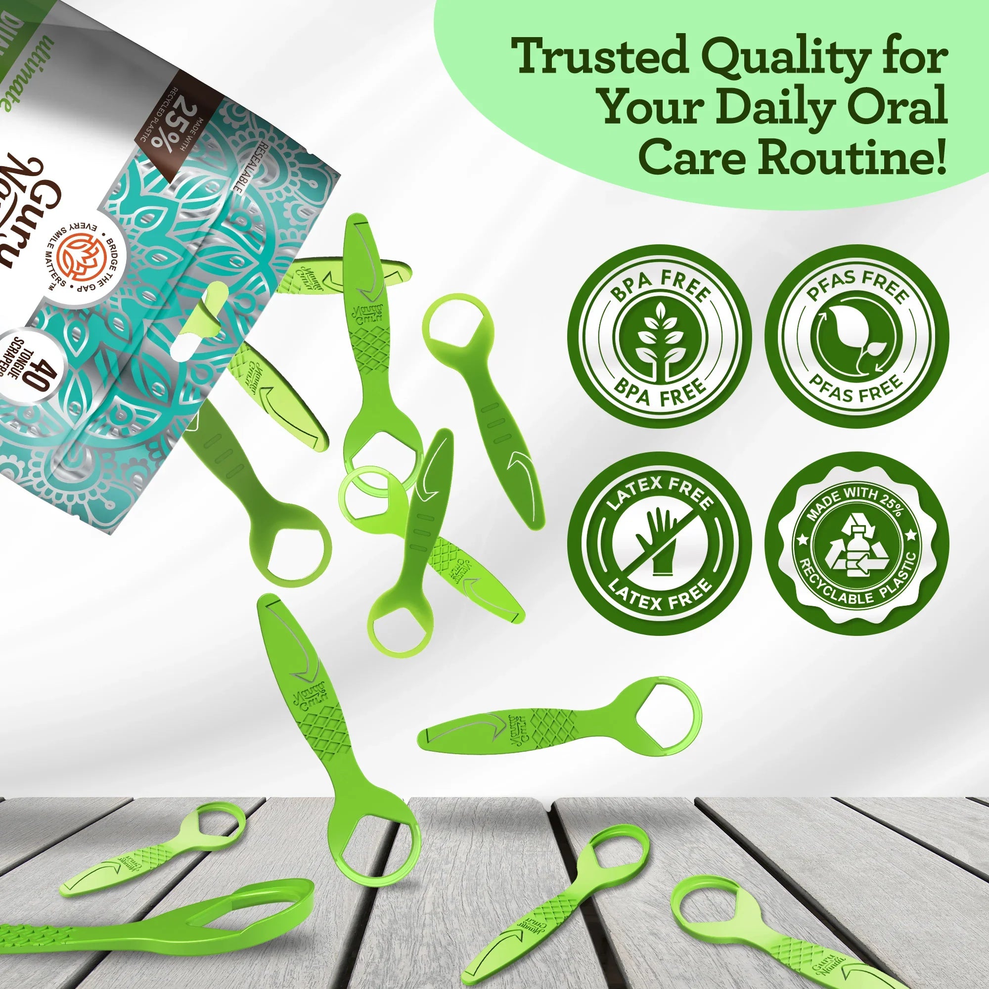 Ultimate Dual Function Tongue Scraper with Aligner Remover - 40 ct