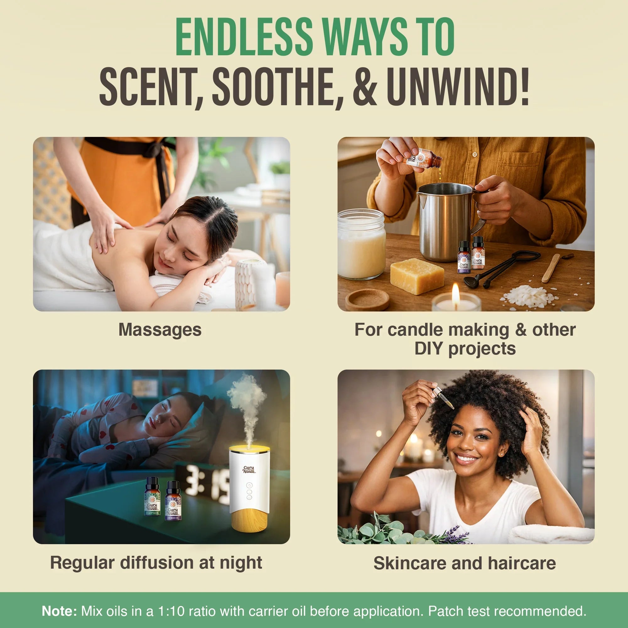 Lavender, Eucalyptus & Orange Essential Oils – Set of 4, 15 ml Each