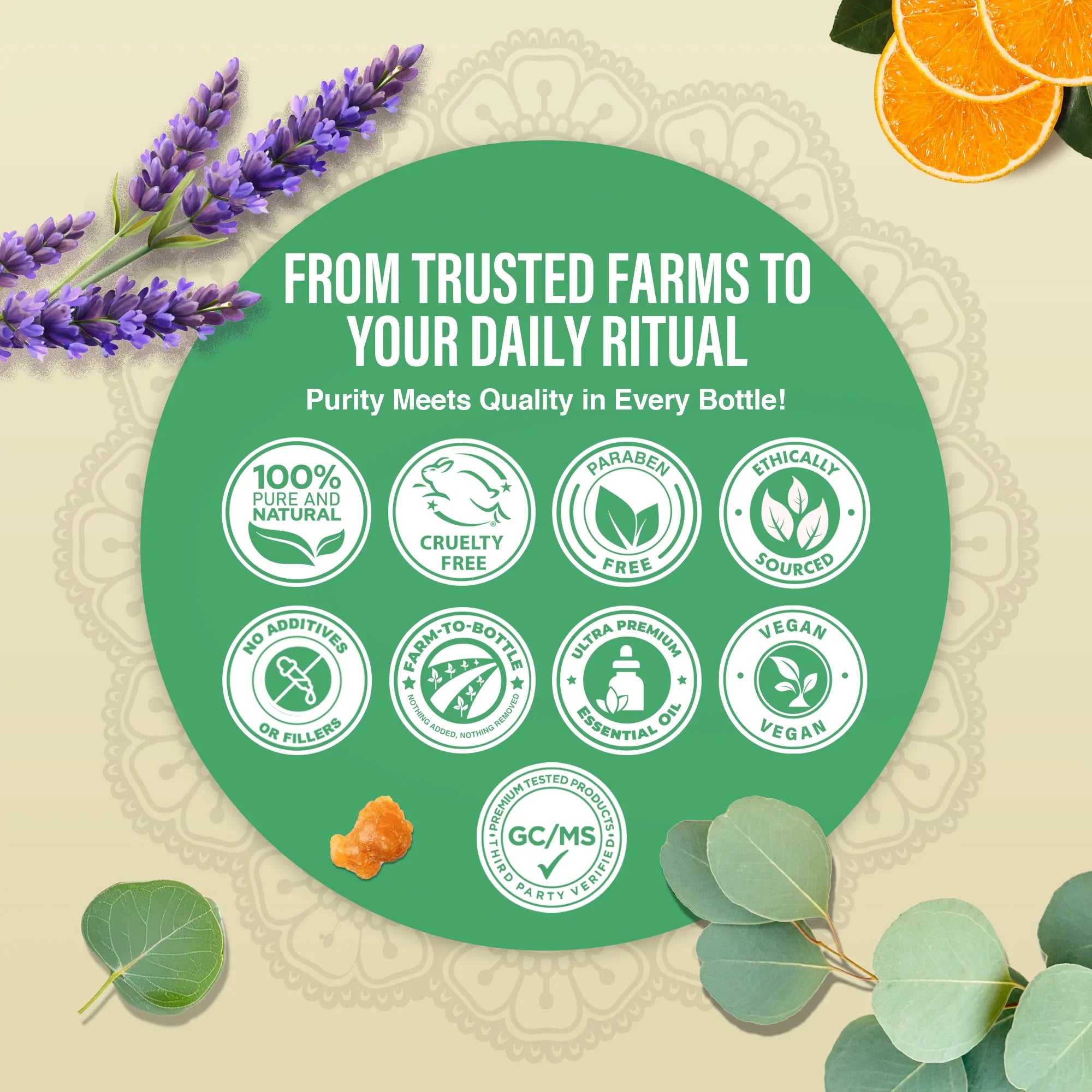 Lavender, Eucalyptus & Orange Essential Oils – Set of 4, 15 ml Each