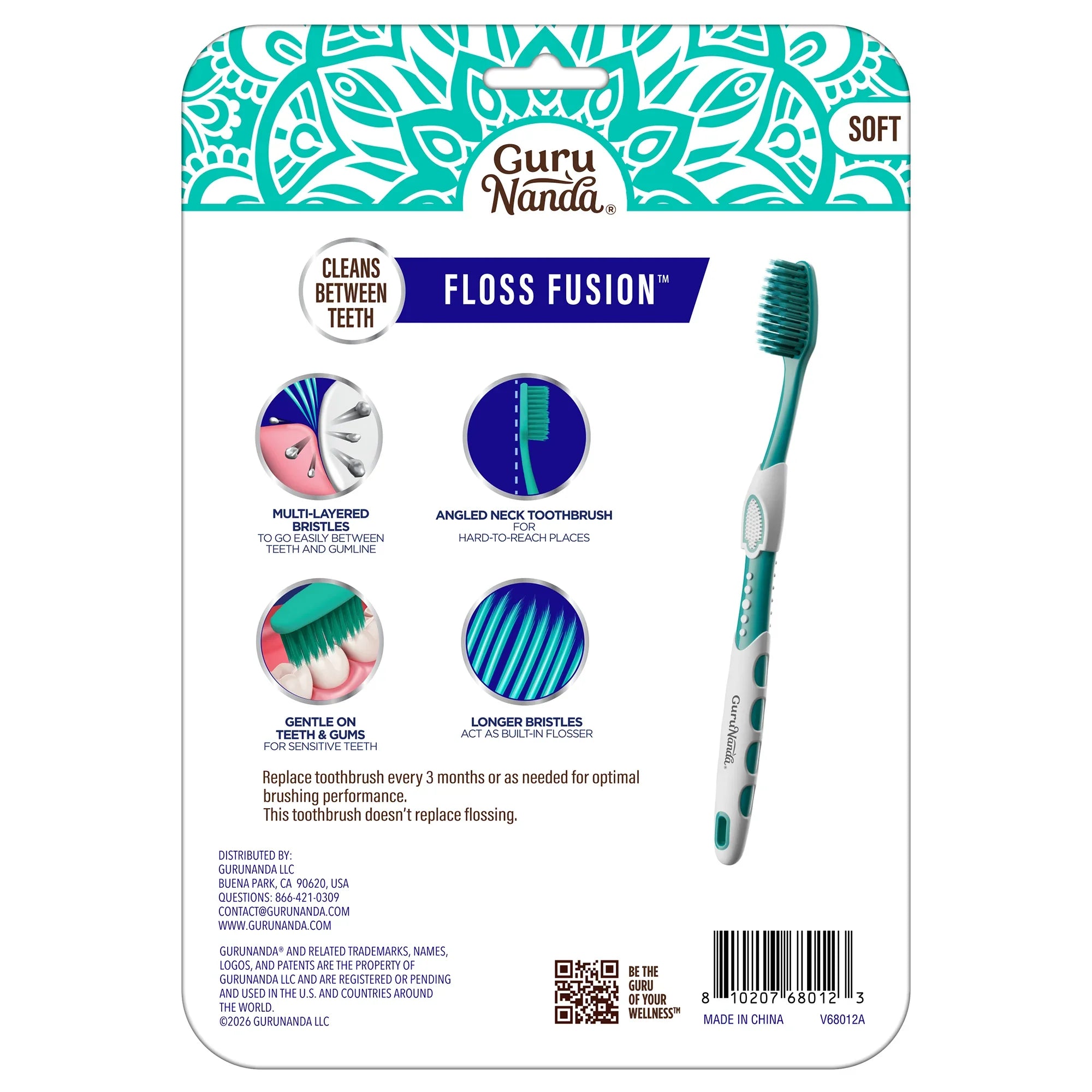 Floss Fusion Toothbrushes – 8 Pack