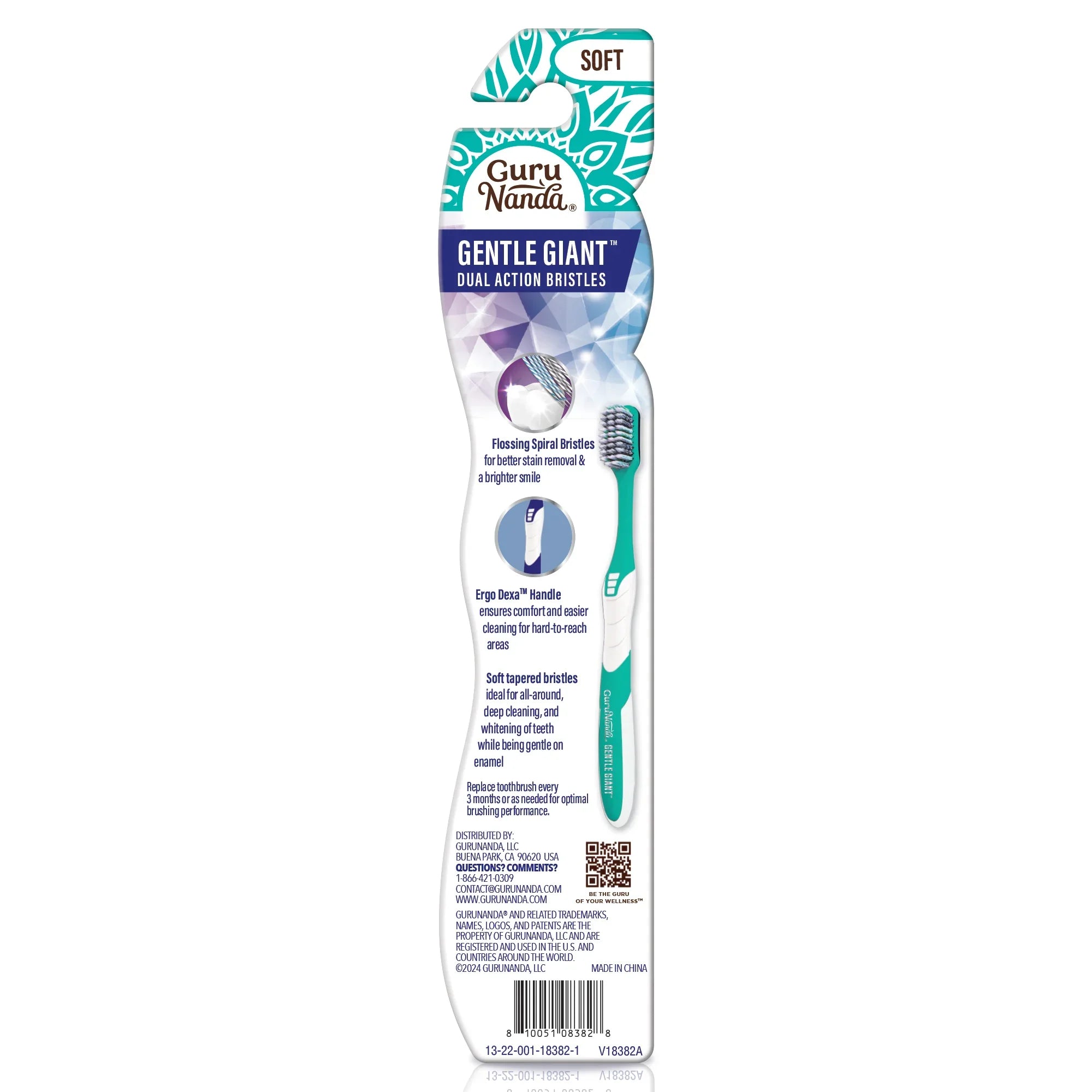 Brosse à dents en spirale blanchissante Gentle Giant (1 paquet)