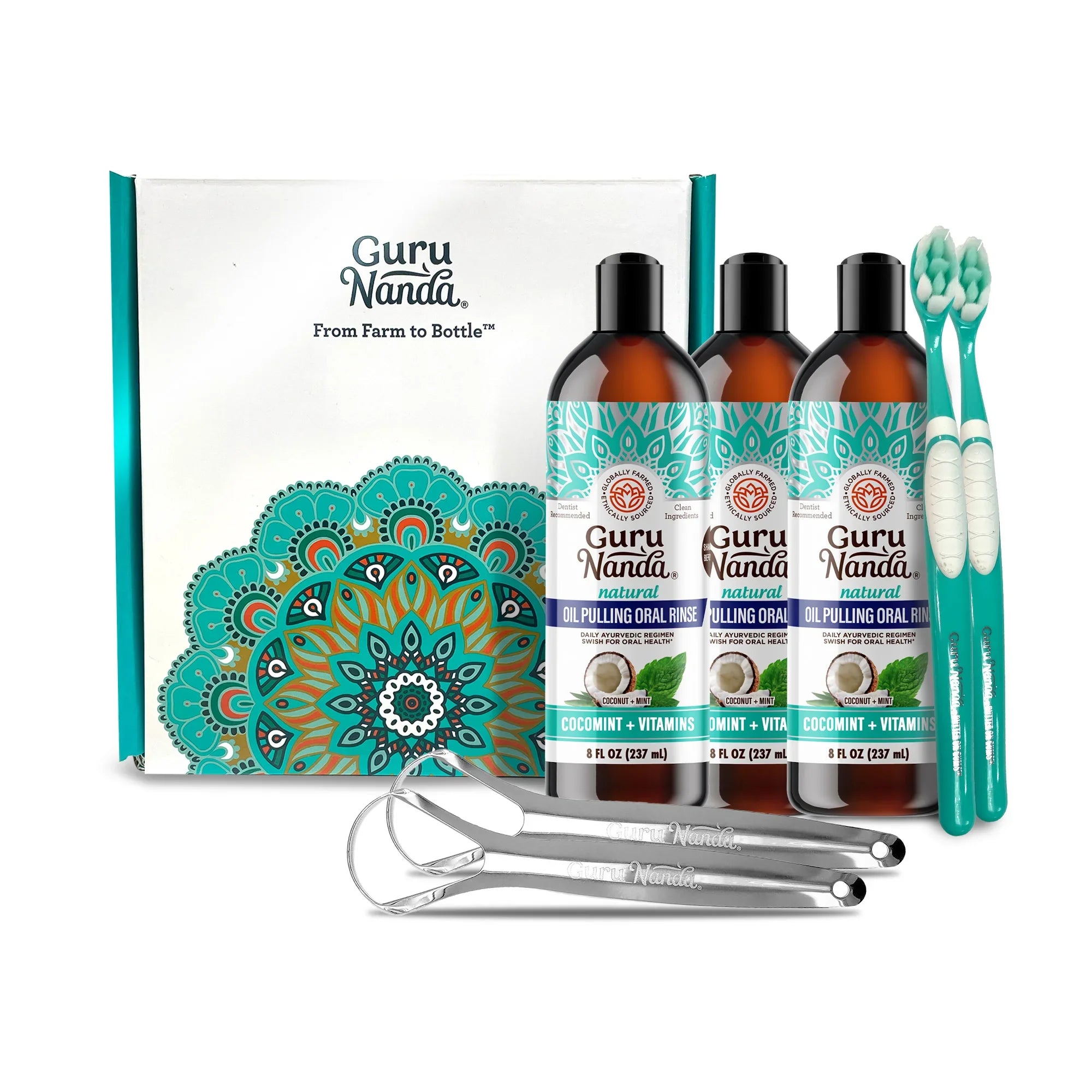Huile de massage à la menthe de coco, 7 huiles essentielles et vitamines D3, E et K2, 227 g (3 paquets)