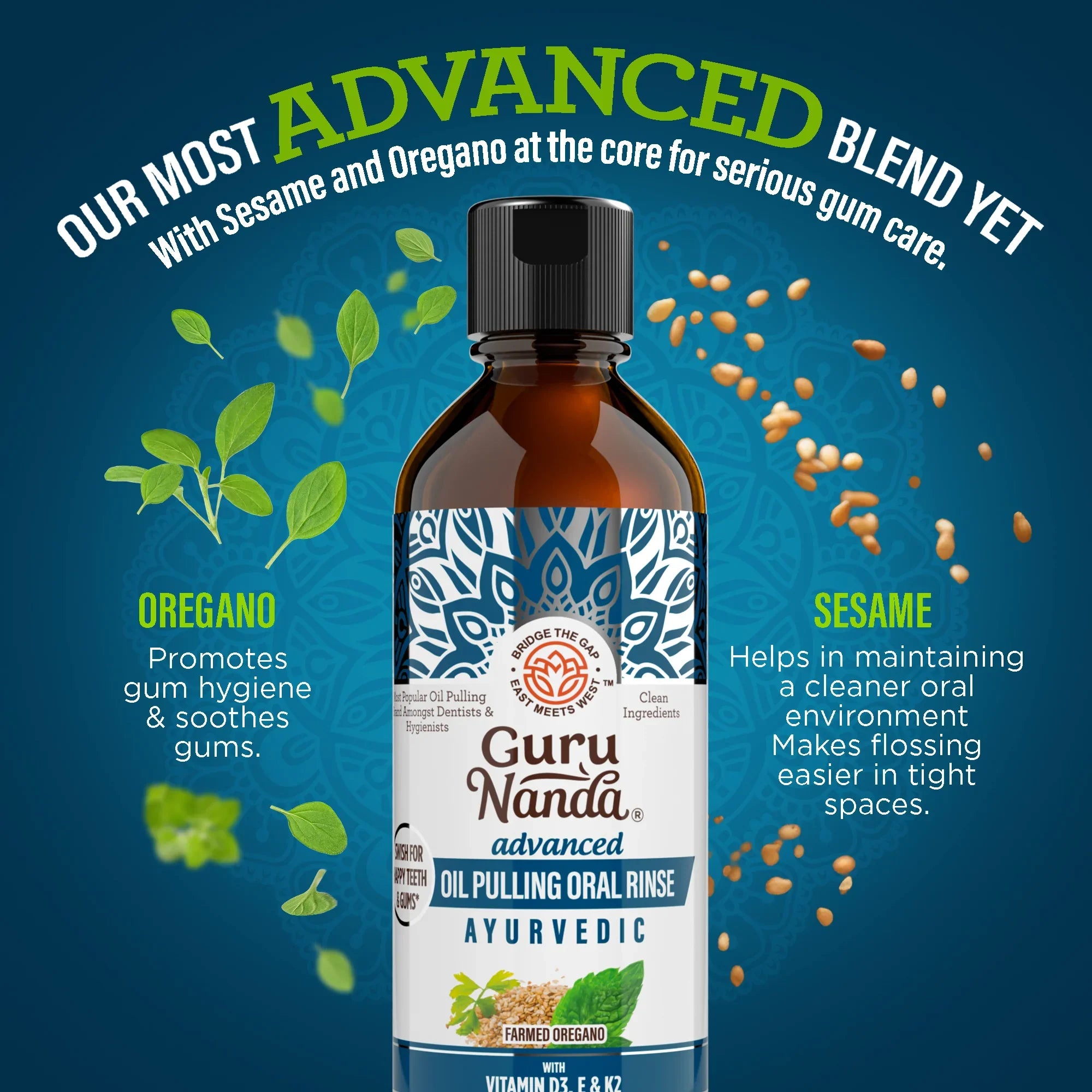 Oil Pulling Avanzado con Sésamo y Orégano – 8 fl. oz.