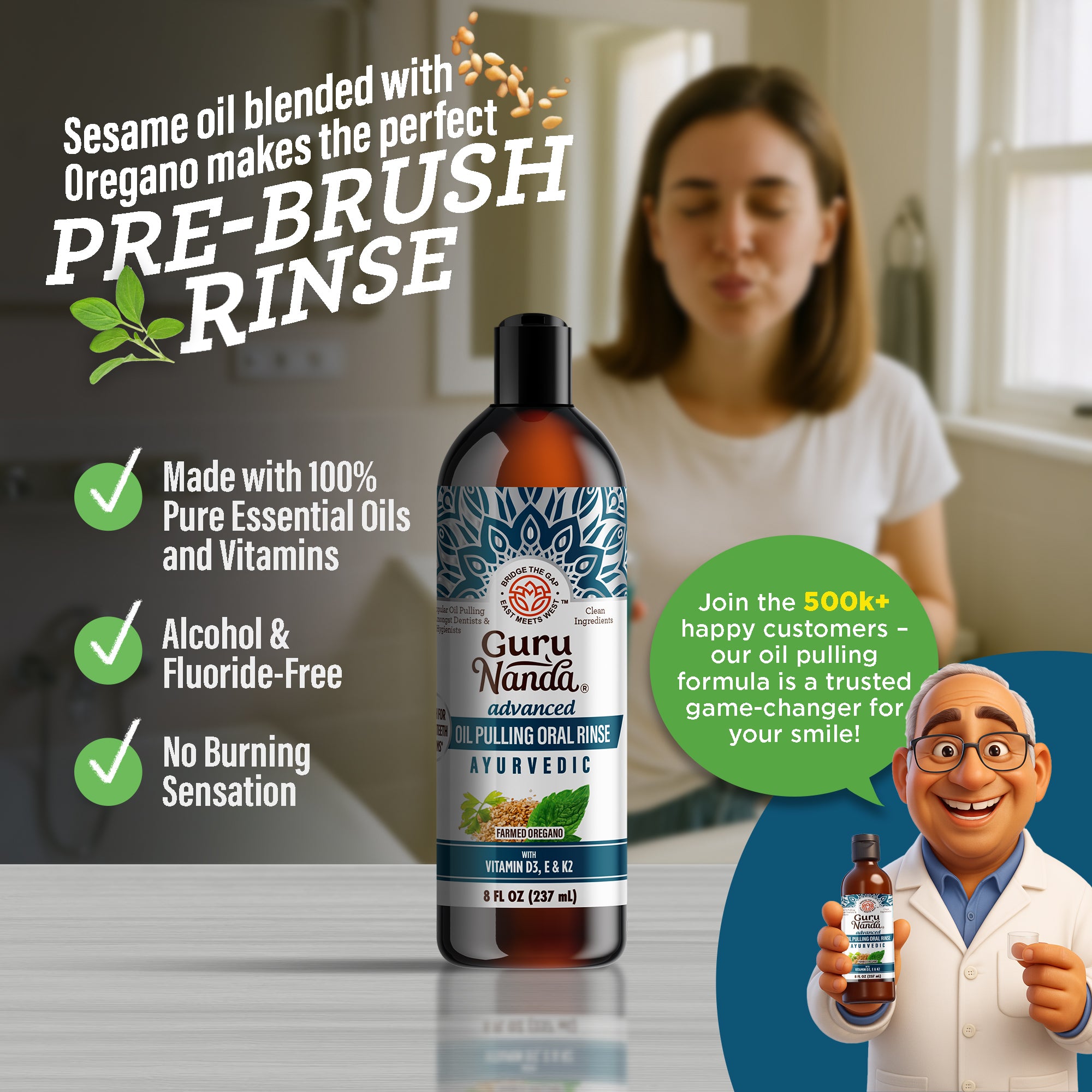 Aceite de extracción de fórmula avanzada para dientes y encías, 8 onzas líquidas (paquete de 3)