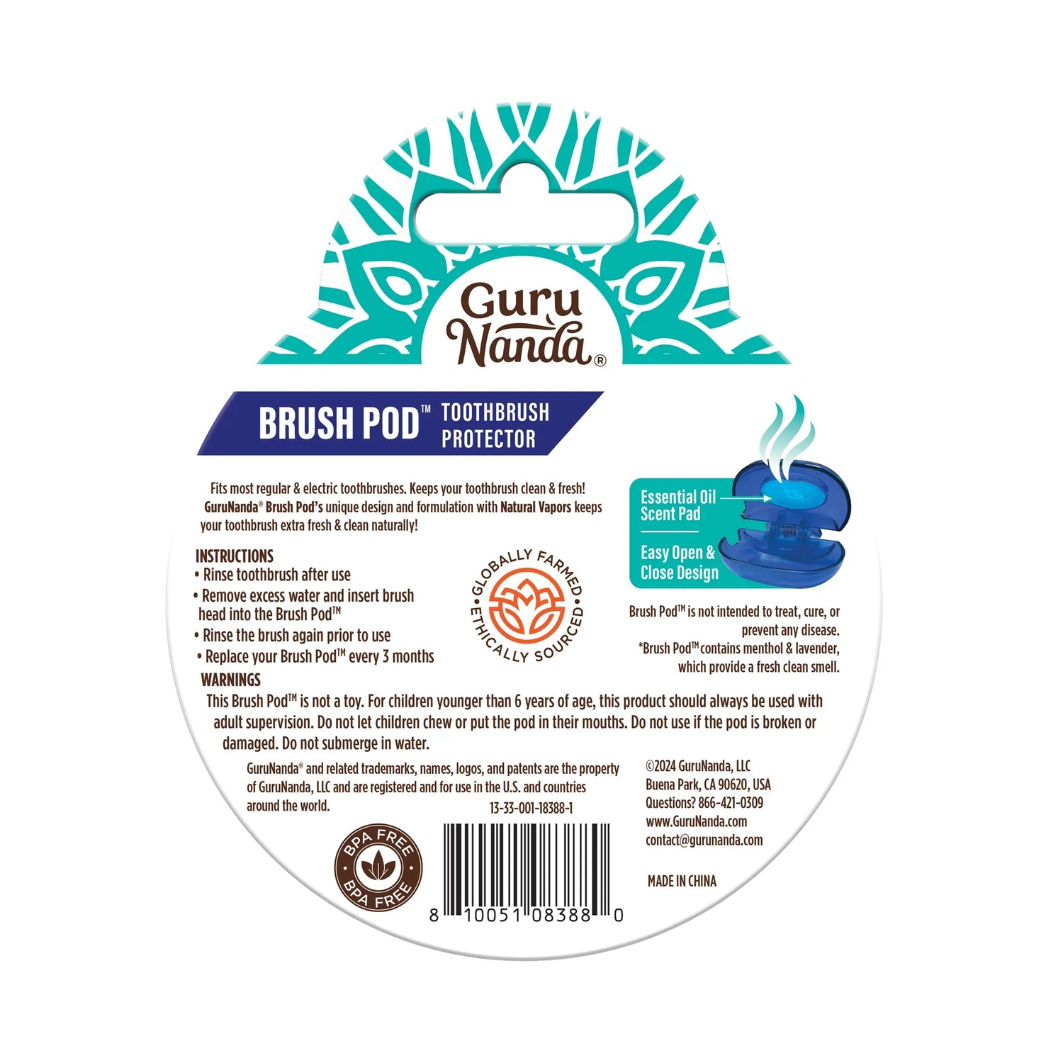 Brush Pod Toothbrush Protector - 1 Count (Colors May Vary)